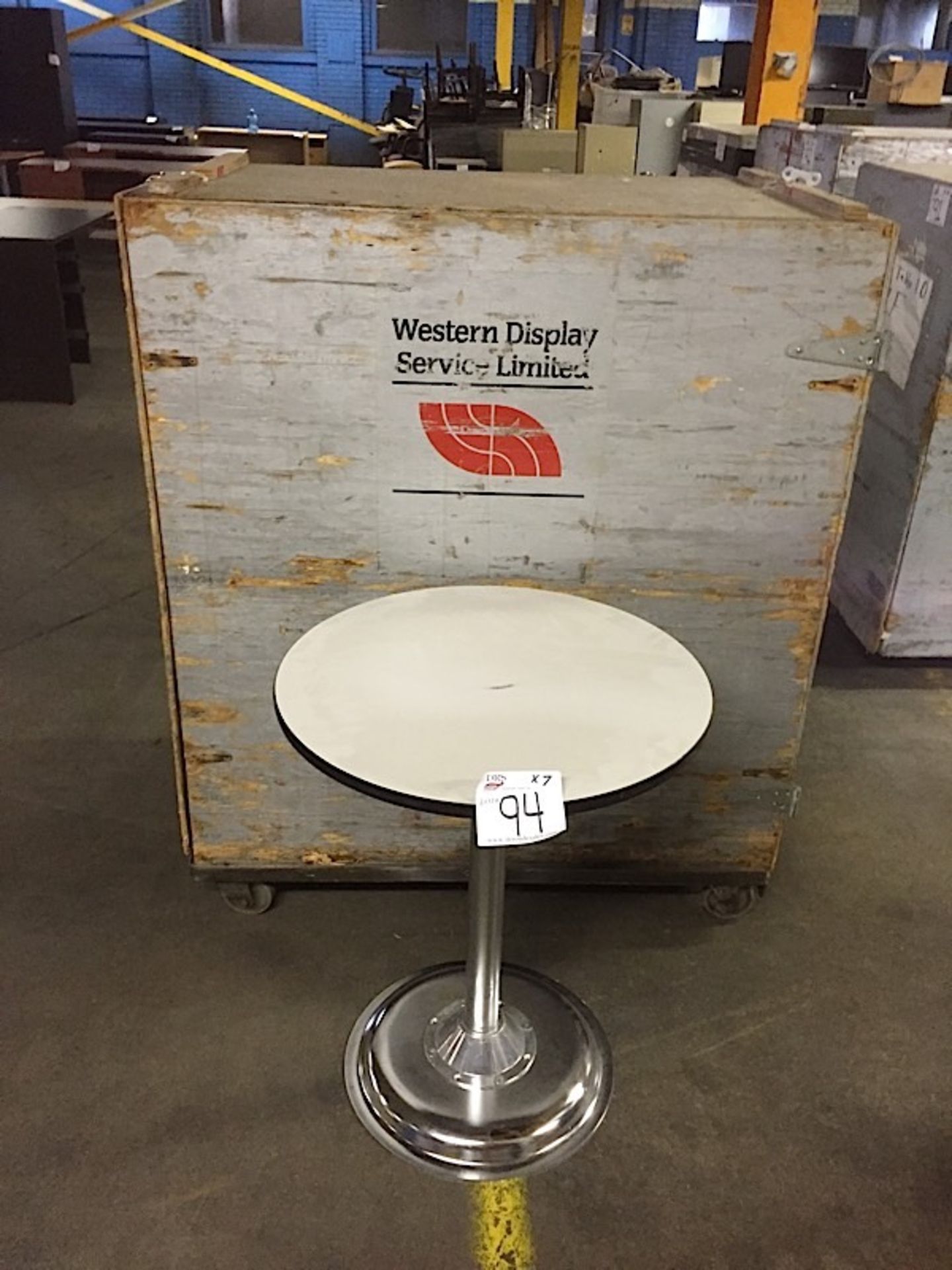 TRADE SHOW TABLES (THEY BREAK DOWN INTO 3 PIECES EASILY) (BIDDING PER TABLE, MULTIPLIED BY