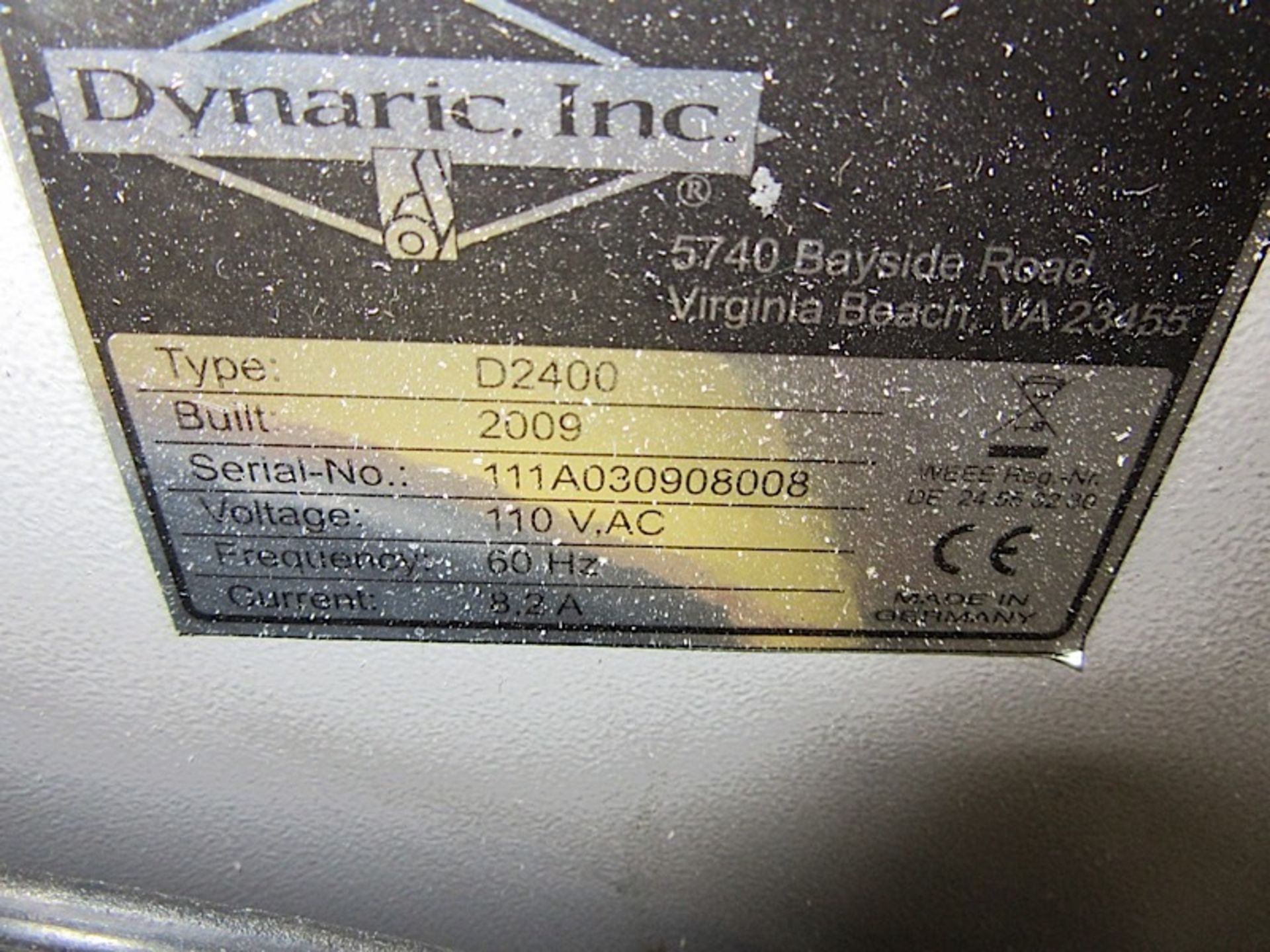 2009 DYNARIC (D2400) STRAPPING MACHINE - Image 2 of 2