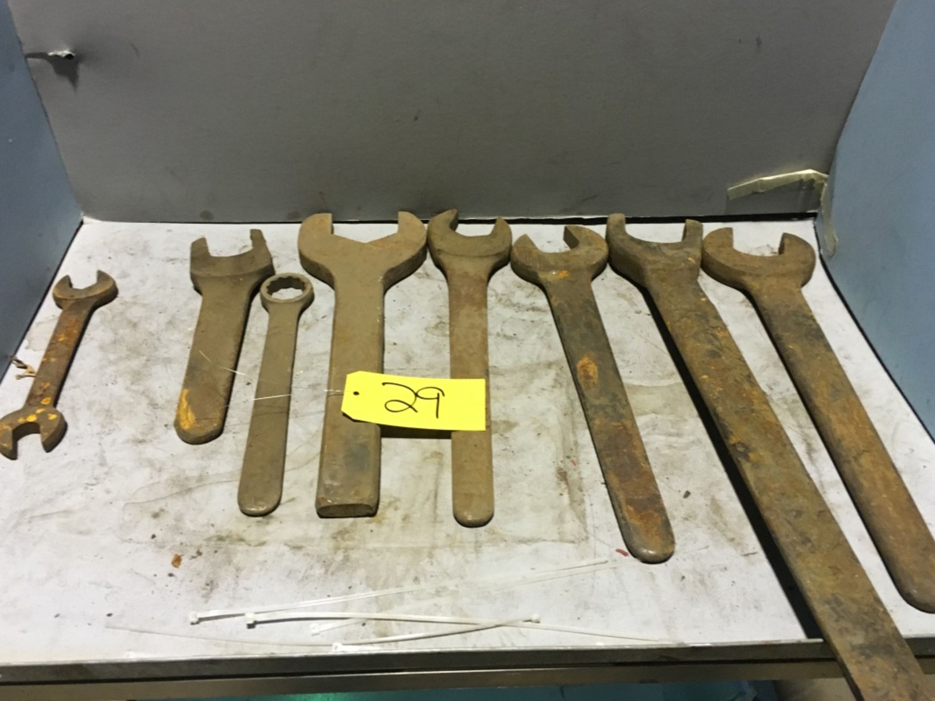 Approximately (12) heavy duty open end wrenches.