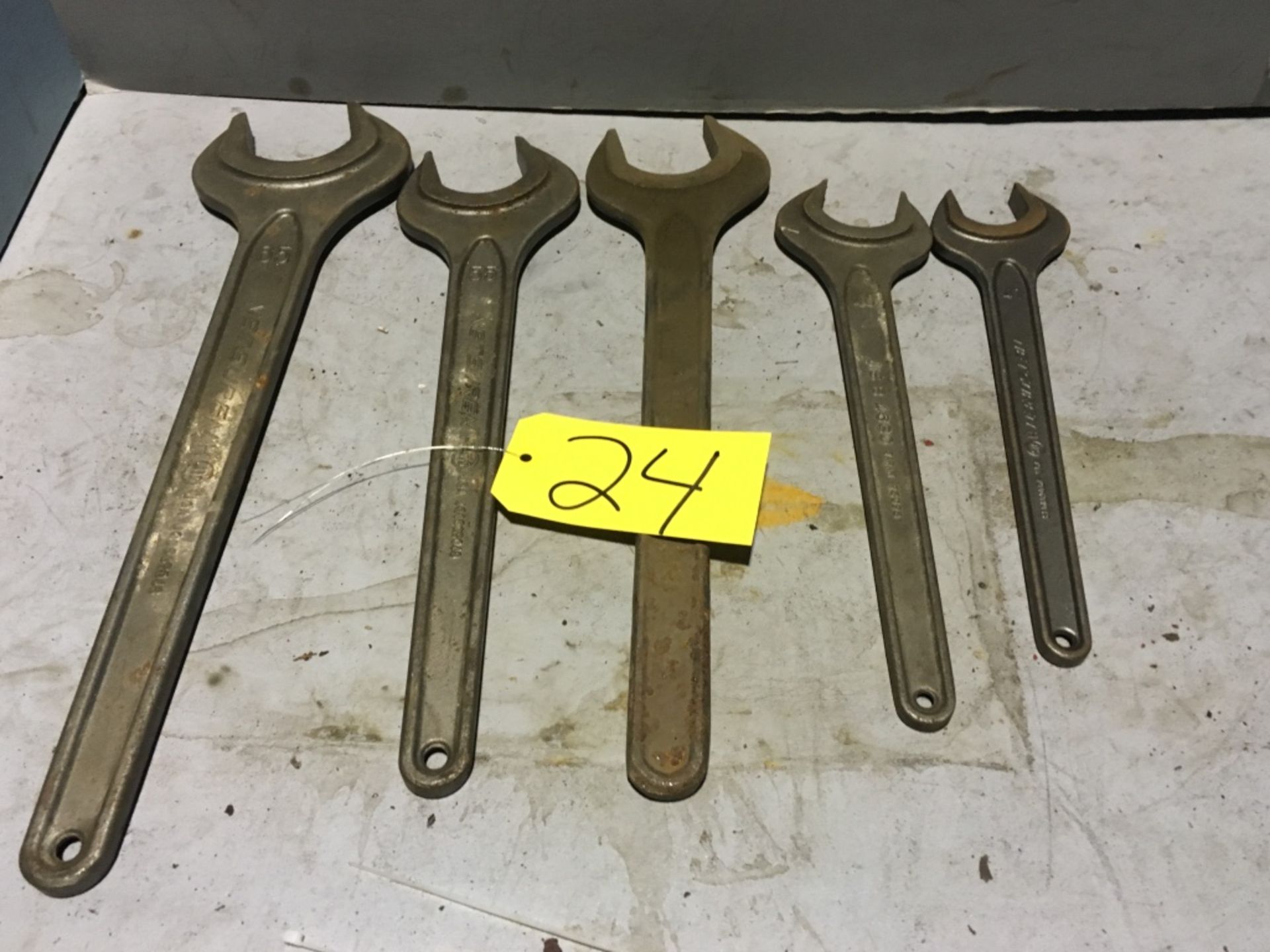 Approximately (5) open end wrenches.