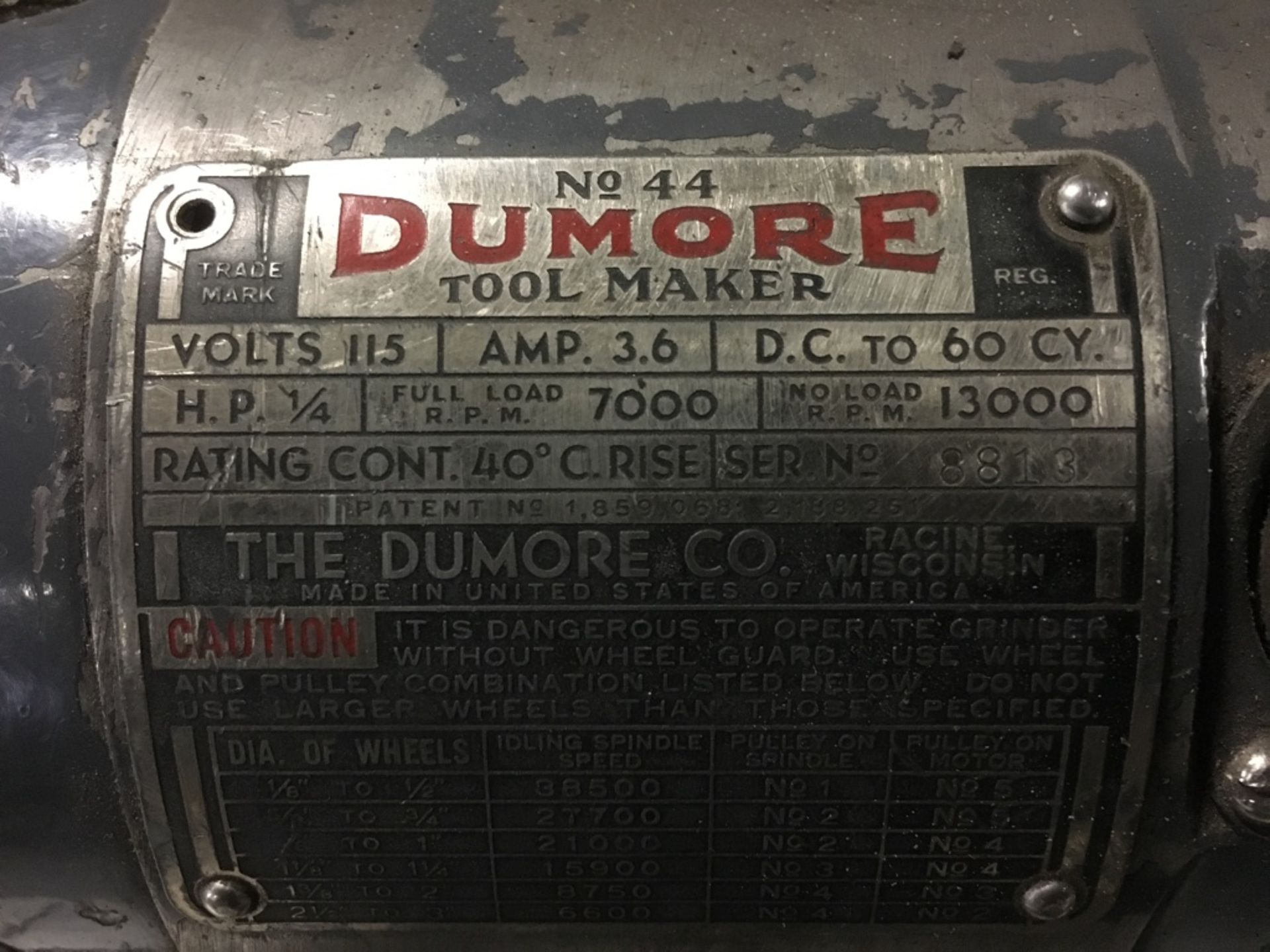 Dumore 44 tool post grinder - Image 2 of 2