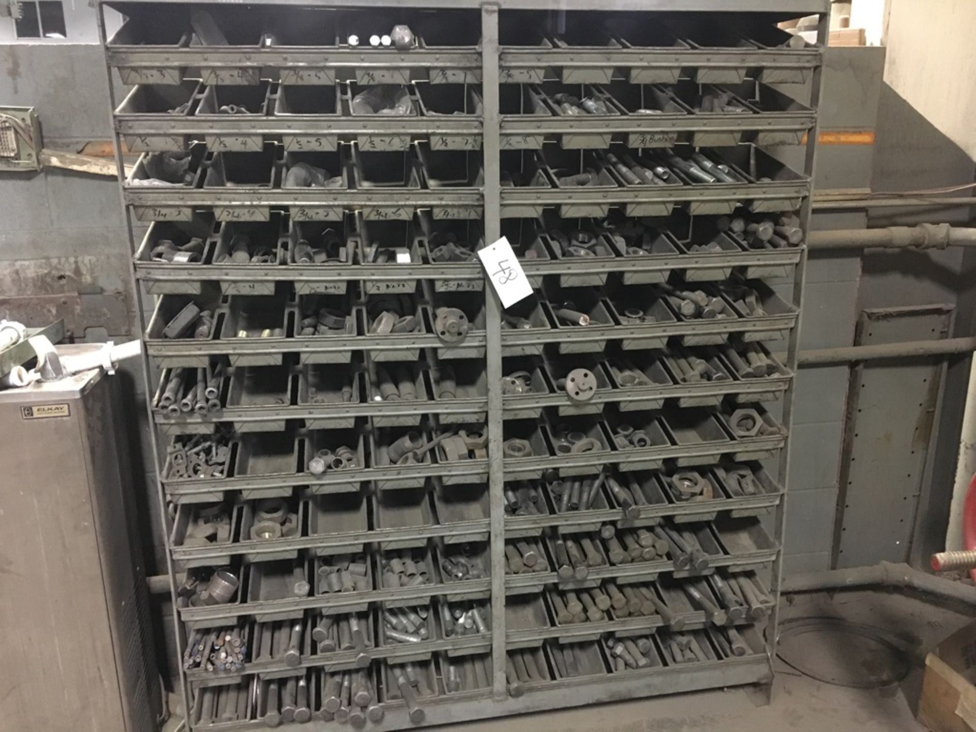 Steel storage rack and contents