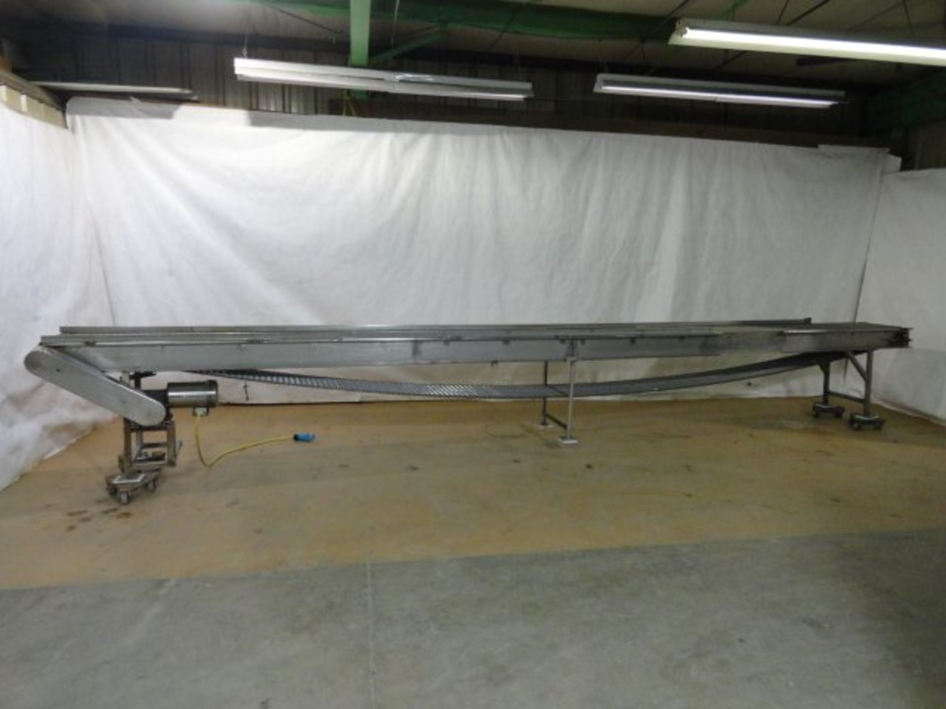 Stainless Steel Wire Mesh Belt Conveyor, 14"W x 23' L.