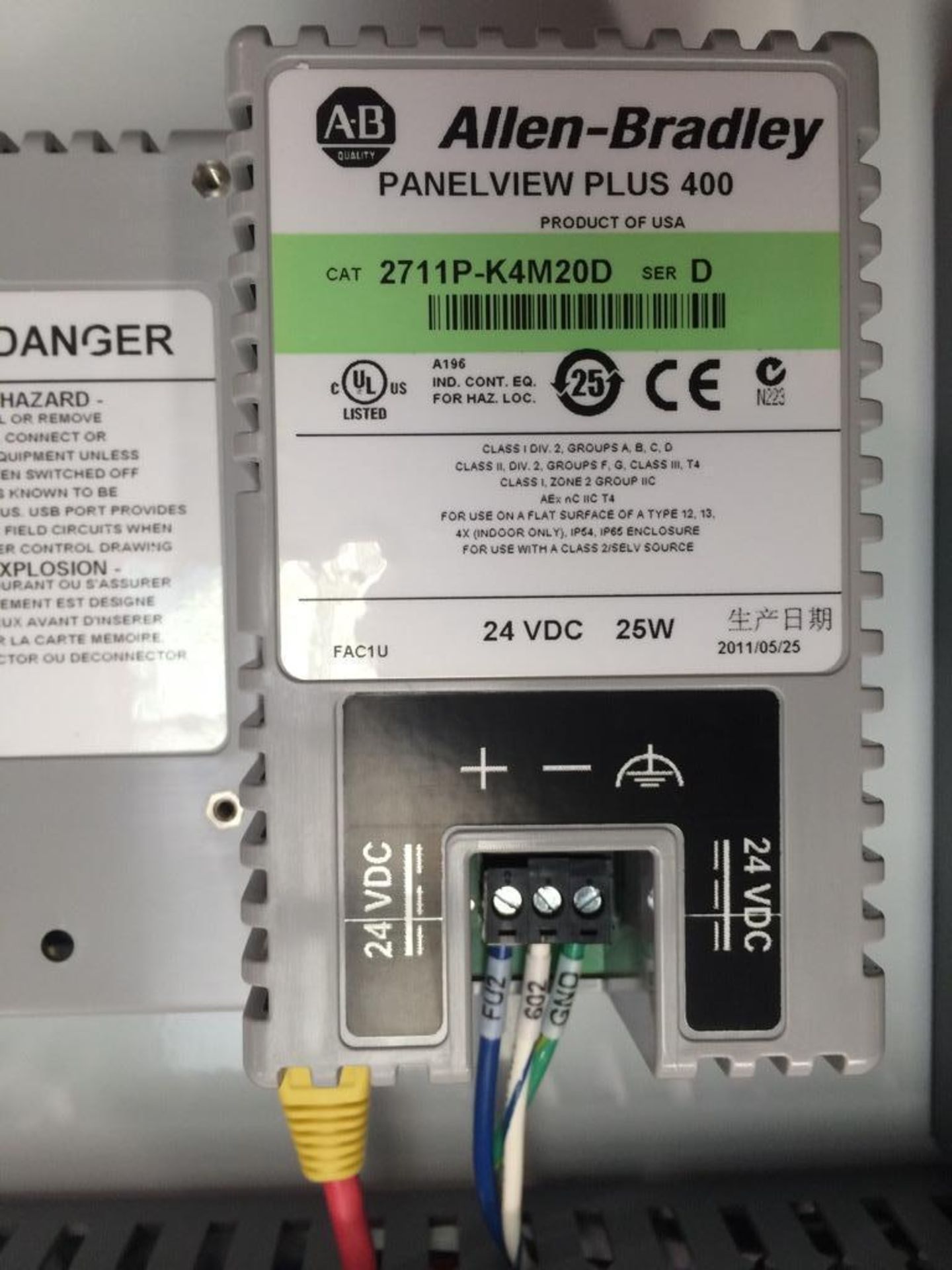 Hoffman Enclosure with AB Allen Bradley PanelView Plus 400 Cat Num A302410LP Material Steel Size 30. - Image 7 of 20