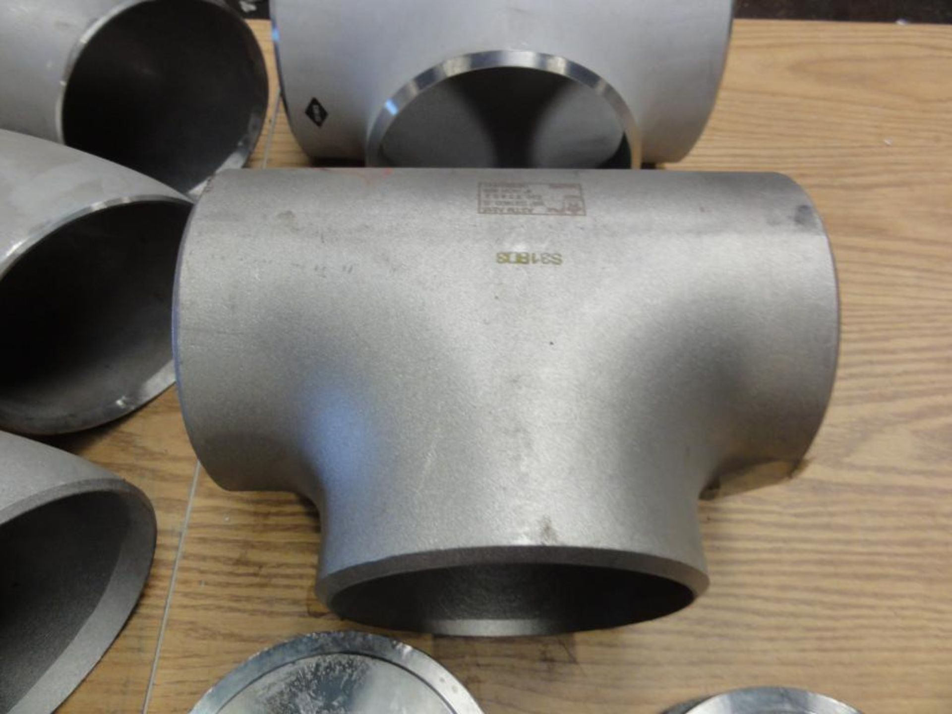 NEW Assorted 6" Stainless Steel Elbows and Tee, 3" Valves, see pictures for part numbers and specs - Image 3 of 11