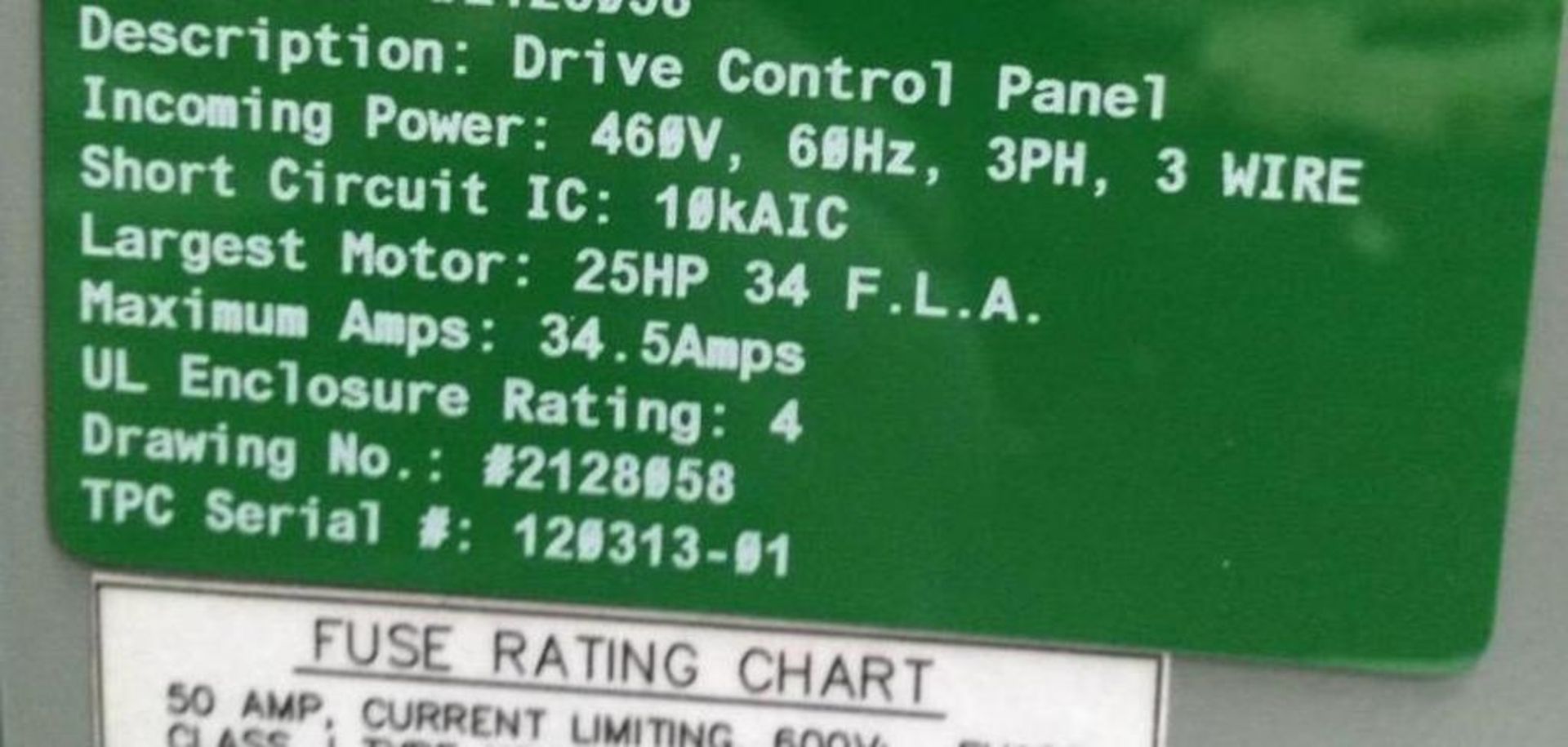 Never Installed TCP 25HP ABB VFD Enclosure Serial Number 120313-01 Includes Cooling Fans, Breakers, - Image 8 of 11