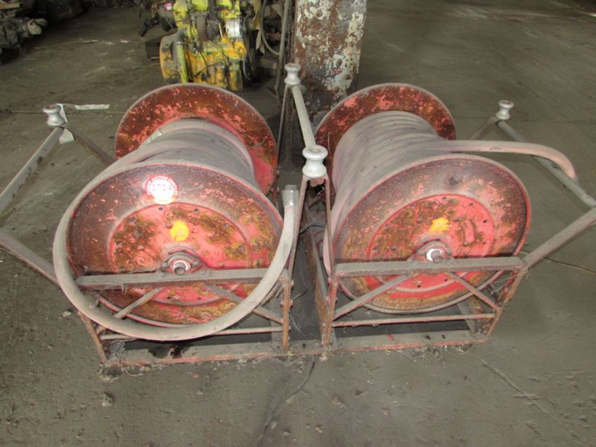 (2) Hose reels, w/hoses