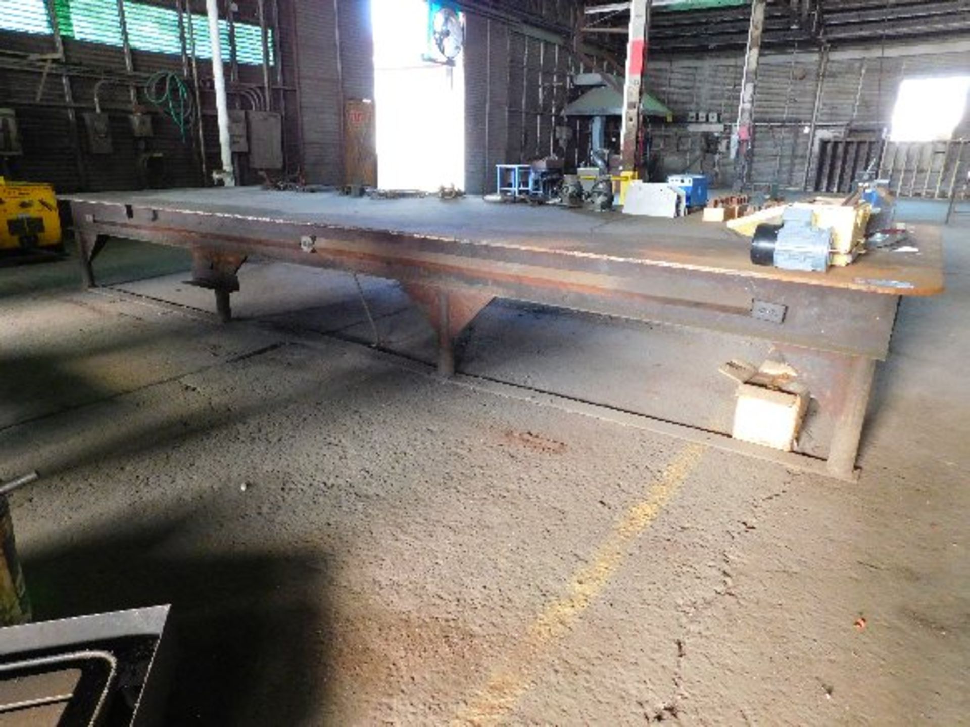 Custom Built Heavy Duty Steel Work Table, 8' X 20'