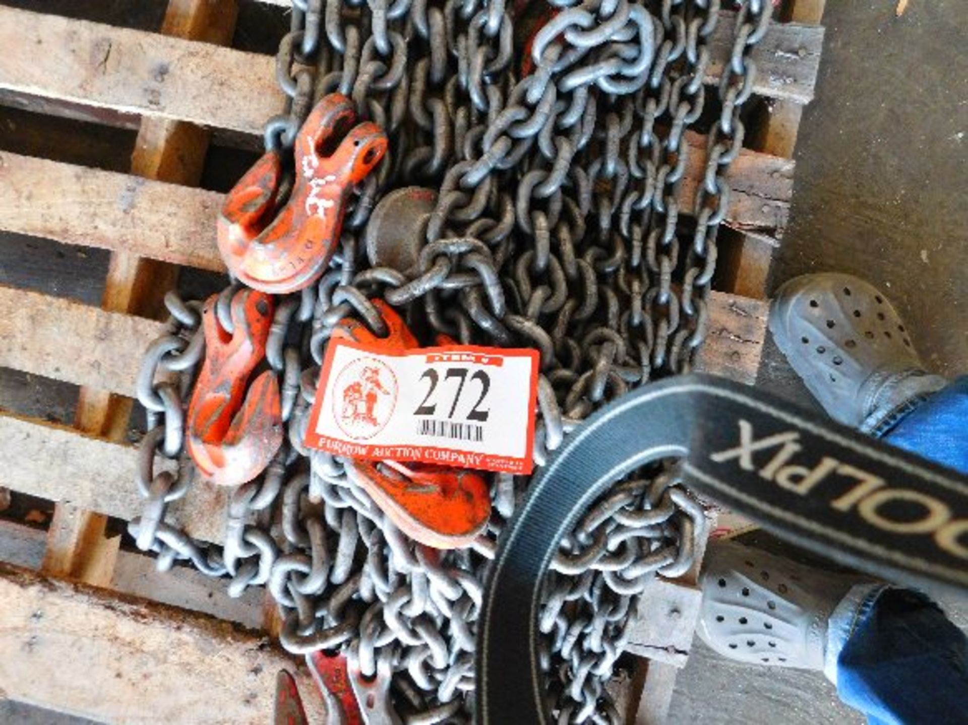Contents Pallet, Misc Double Ended Rigging Chain, (5) 12', (1) 10'