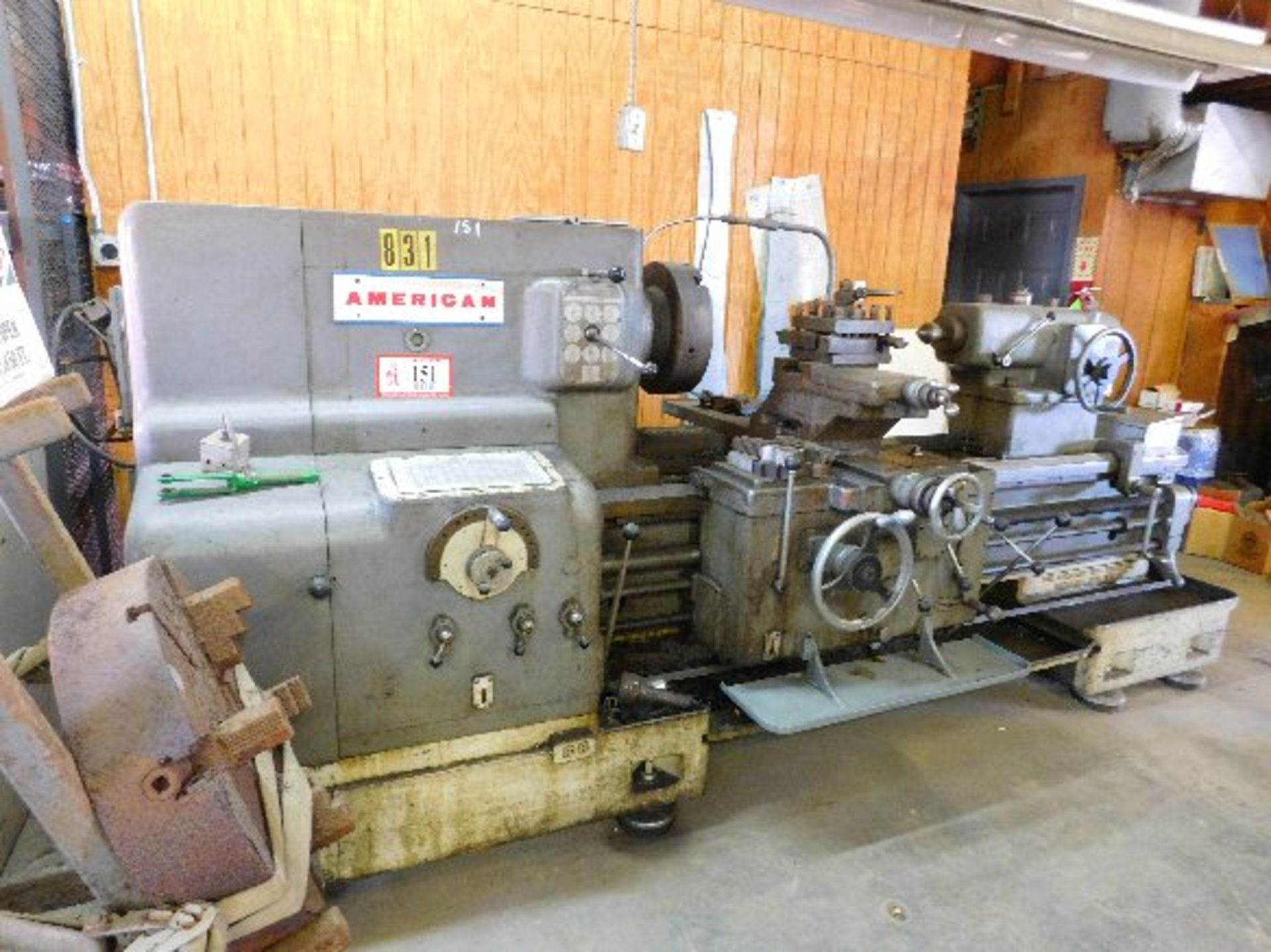 American Engine Lathe 30" Swing, 60" Between Center, 2 1/2" Hole Through, W/Extra 4 Jaw Chuck,
