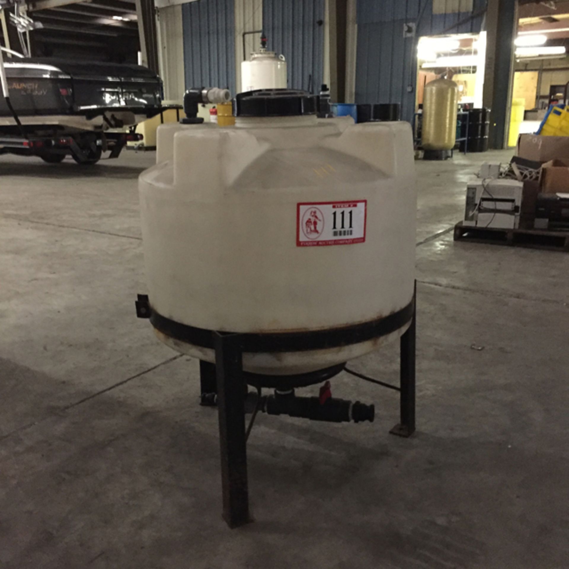 Snyder Industries 55-Gallon Poly Tank, Cone Bottom, W/Metal Frame