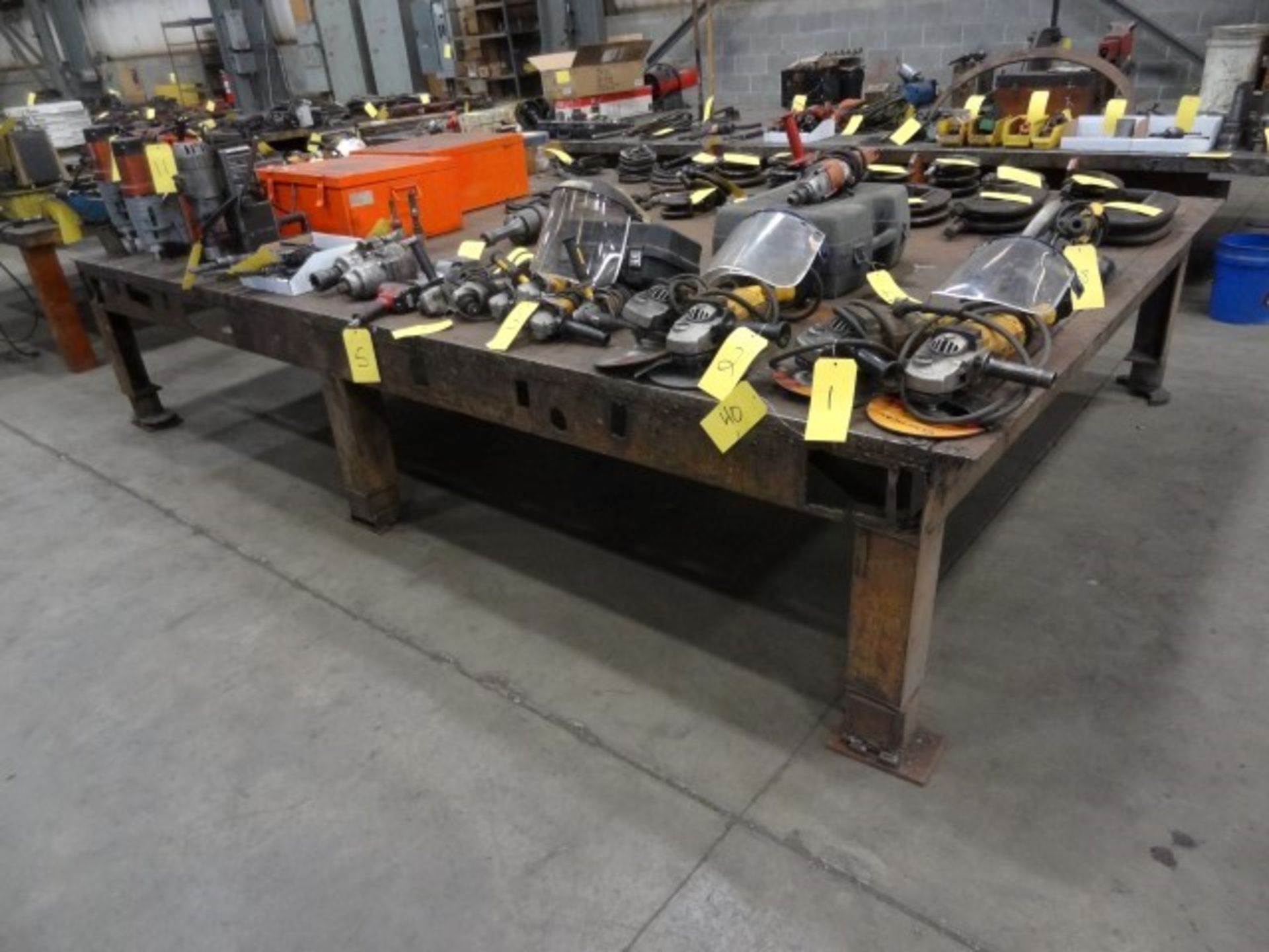 Steel welding table 8'wide x 12'7'' long x 29'' high - top thickness 1.5'' - Image 2 of 2