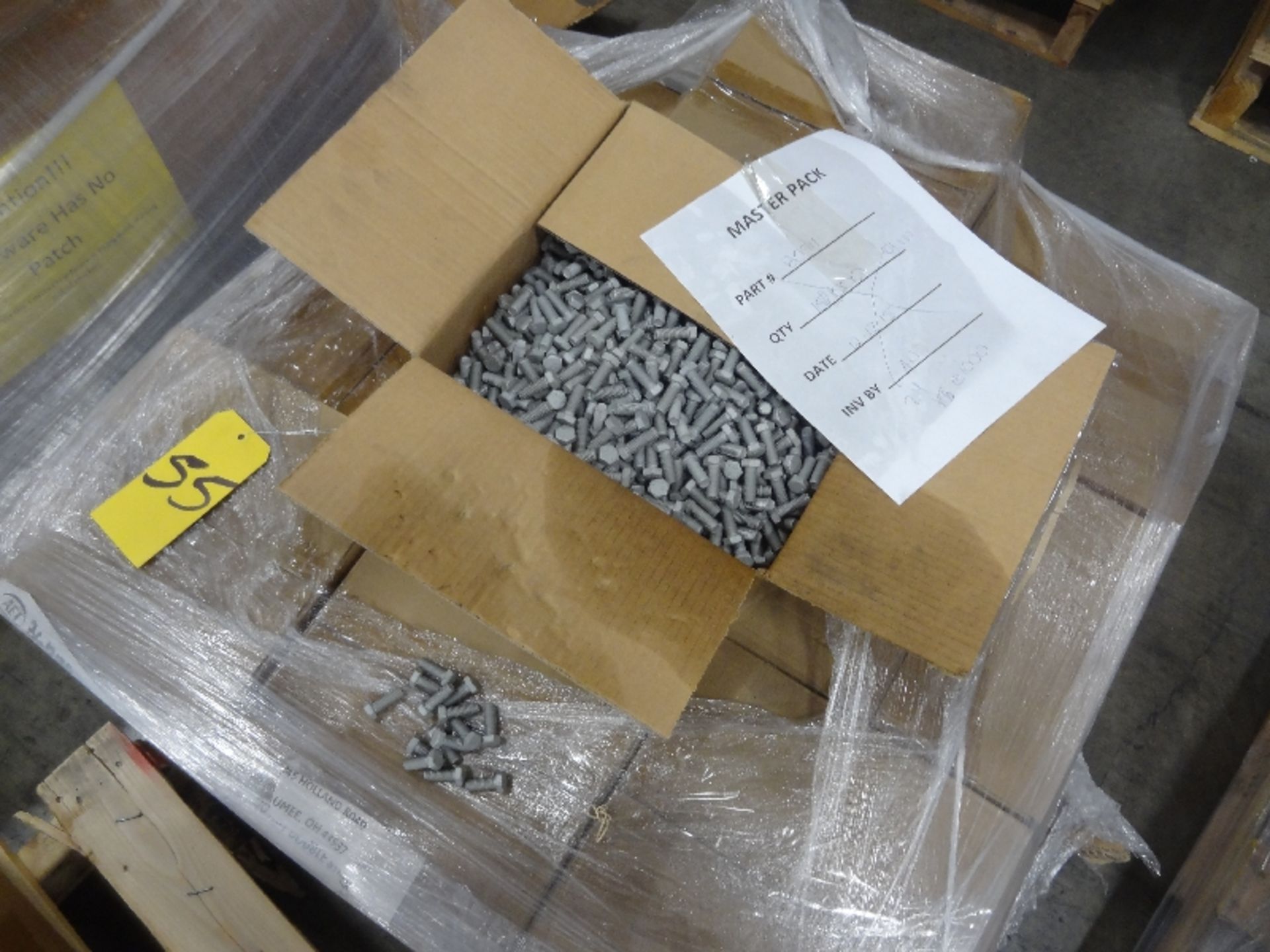 Pallet of new boxes of 3/8-16 x 1'' HHCS Bolts (Carrdan Corporation) - Image 2 of 3