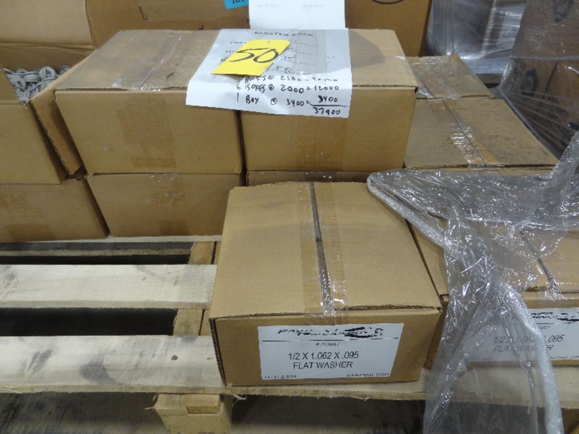 Pallet of New Boxes of 1/2'' x 1.062 x .095 Flat Washers (Hardened) (Fastener Technology) - Image 3 of 3