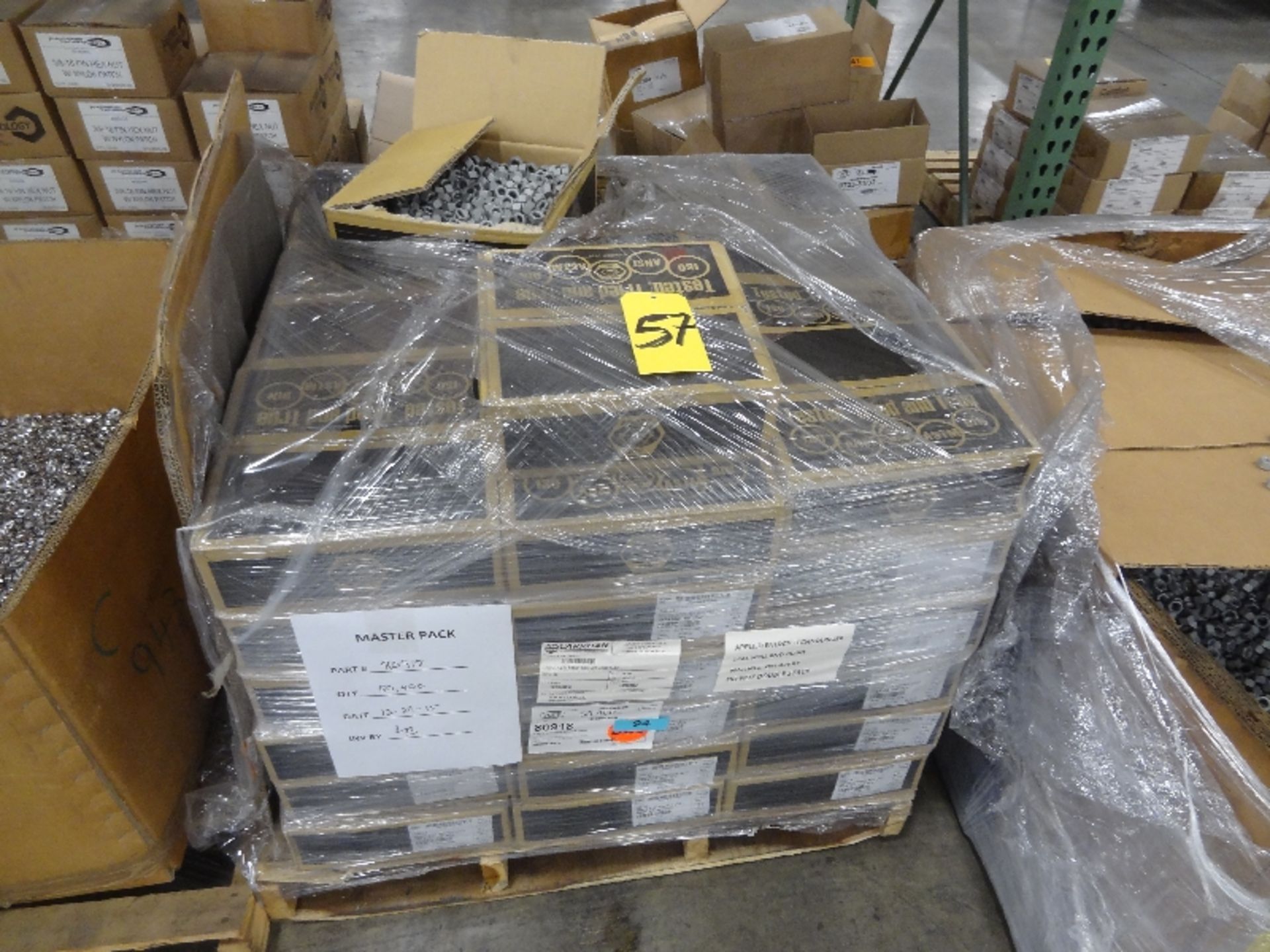 Pallet of New Boxes of 1/2''-13 Finish Hex Nut w/360 Patch (Approximately 1,894 lbs)