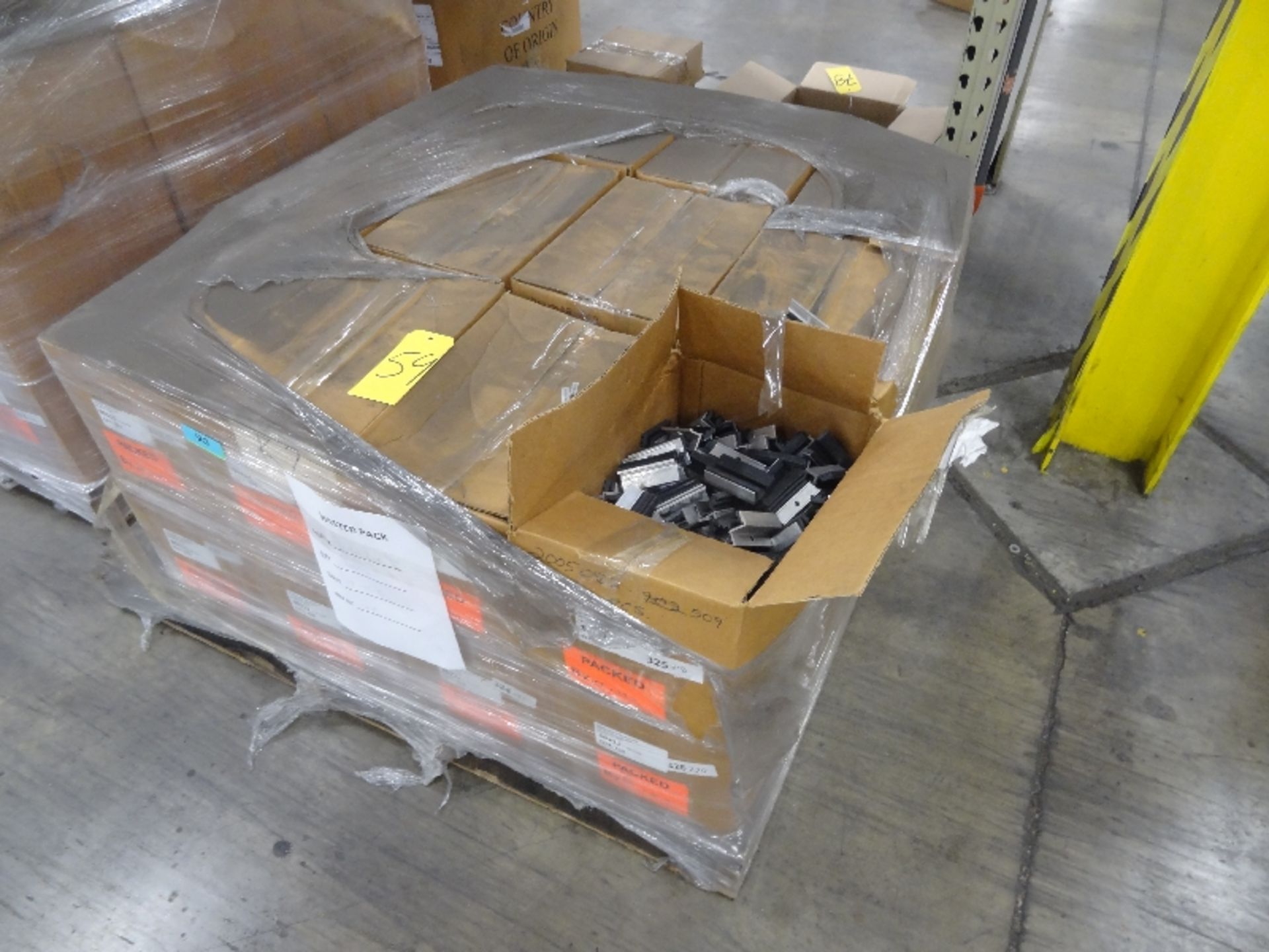 Pallet of New Boxes of Aluminum End Clamps