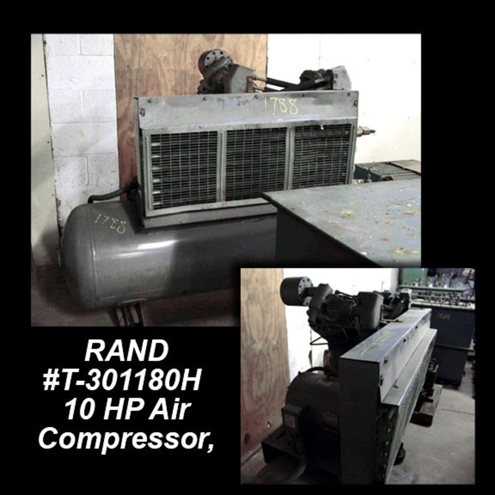 RAND #T-301180H 10 HP Air Compressor