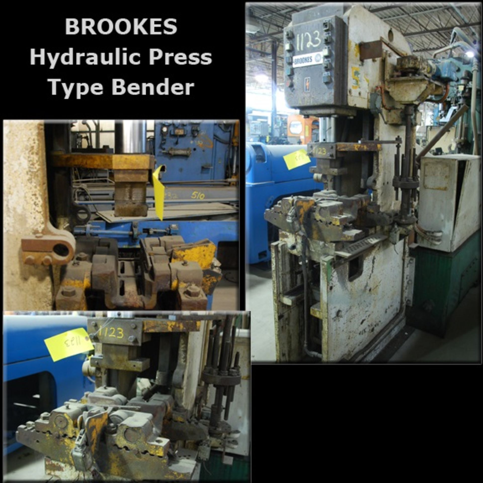 BROOKES #1922 Hydraulic Press Type Tube Bender (Loxation: Toledo, OH USA)