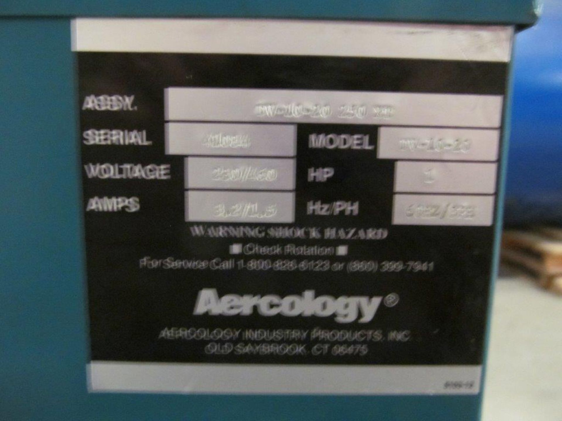 AERCOLOGY ENVIRONMENTAL CONTROL UNIT MODEL DV-10-20, S/N: 41084, ELECTRICS: 230V / 460V / 3PH / 60C, - Image 2 of 2