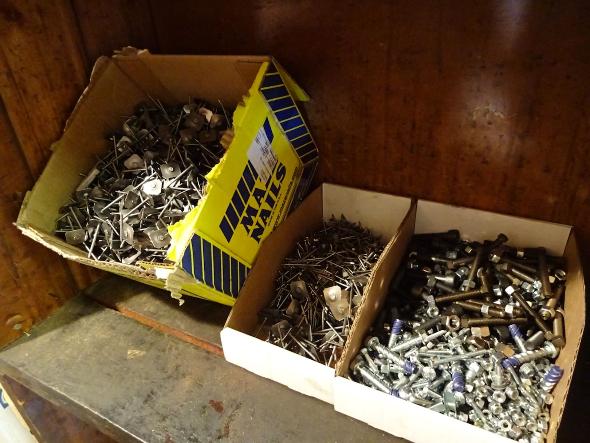 LOT: ASSORTED NAILS & BOLTS