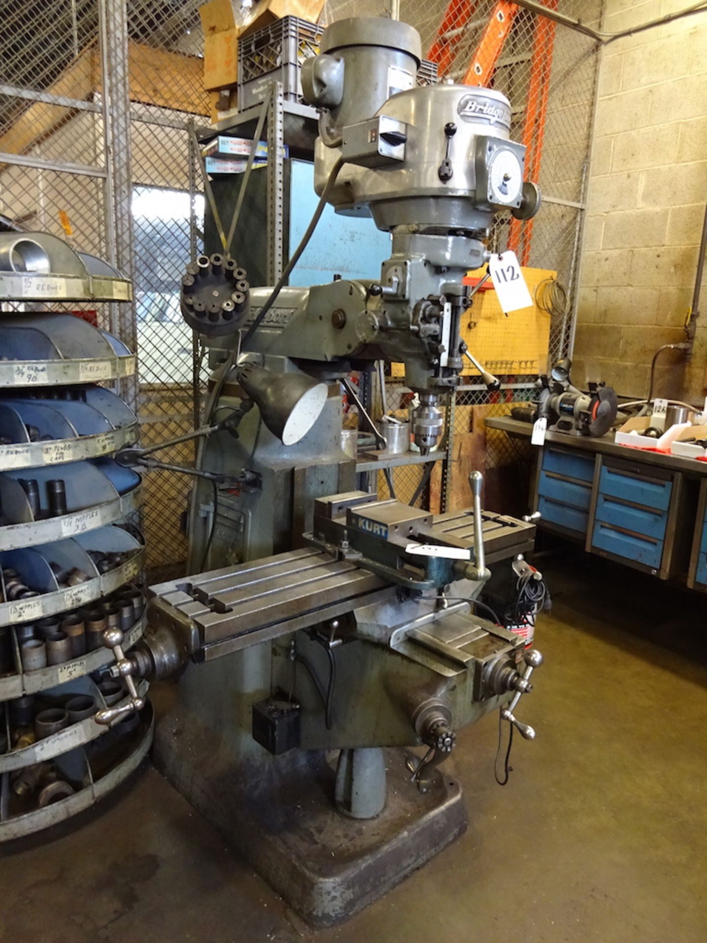 BRIDGEPORT 1-1/2" HP VARIABLE SPEED TURRET TYPE VERTICAL MILLING MACHINE: S/N 12/BR-113354; 9" X 42" - Image 3 of 4