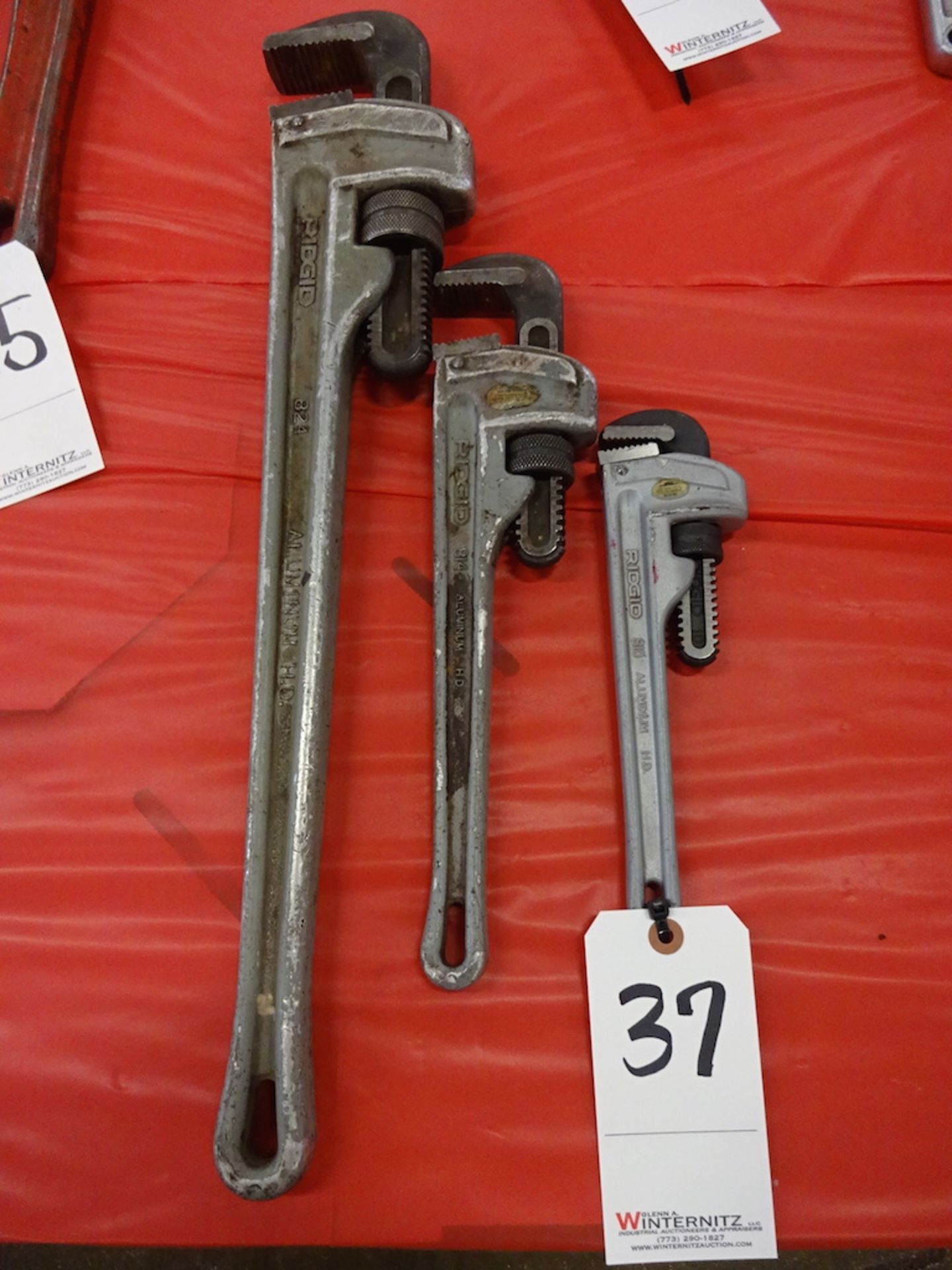 LOT: RIDGID 24", 14" & 10" PIPE WRENCHES