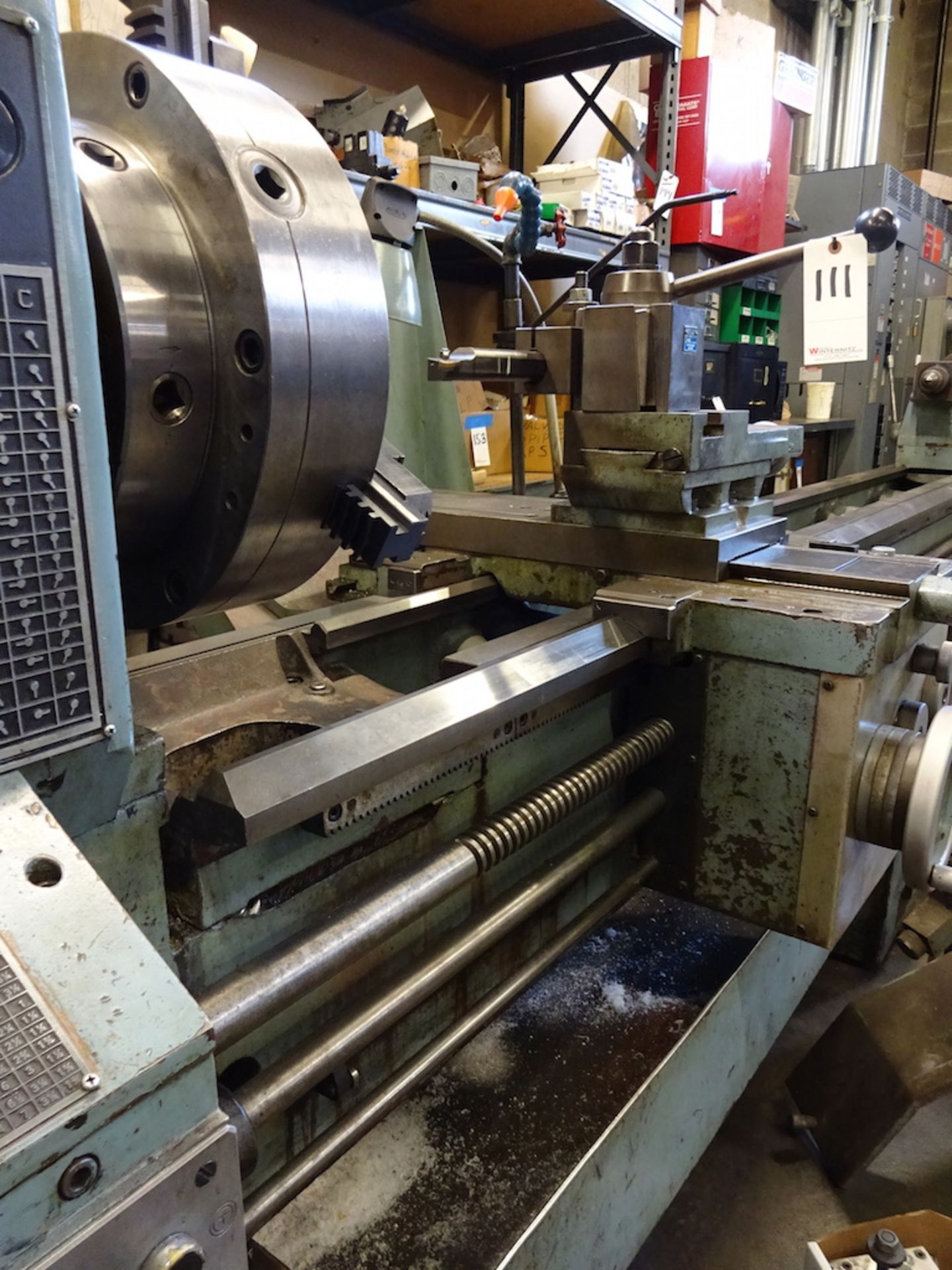 TARNOW 21"/30" X 120" (APPROX.) MODEL TUJ 50M REMOVAL GAP BED ENGINE LATHE: S/N 651-127-16/ - Image 9 of 10