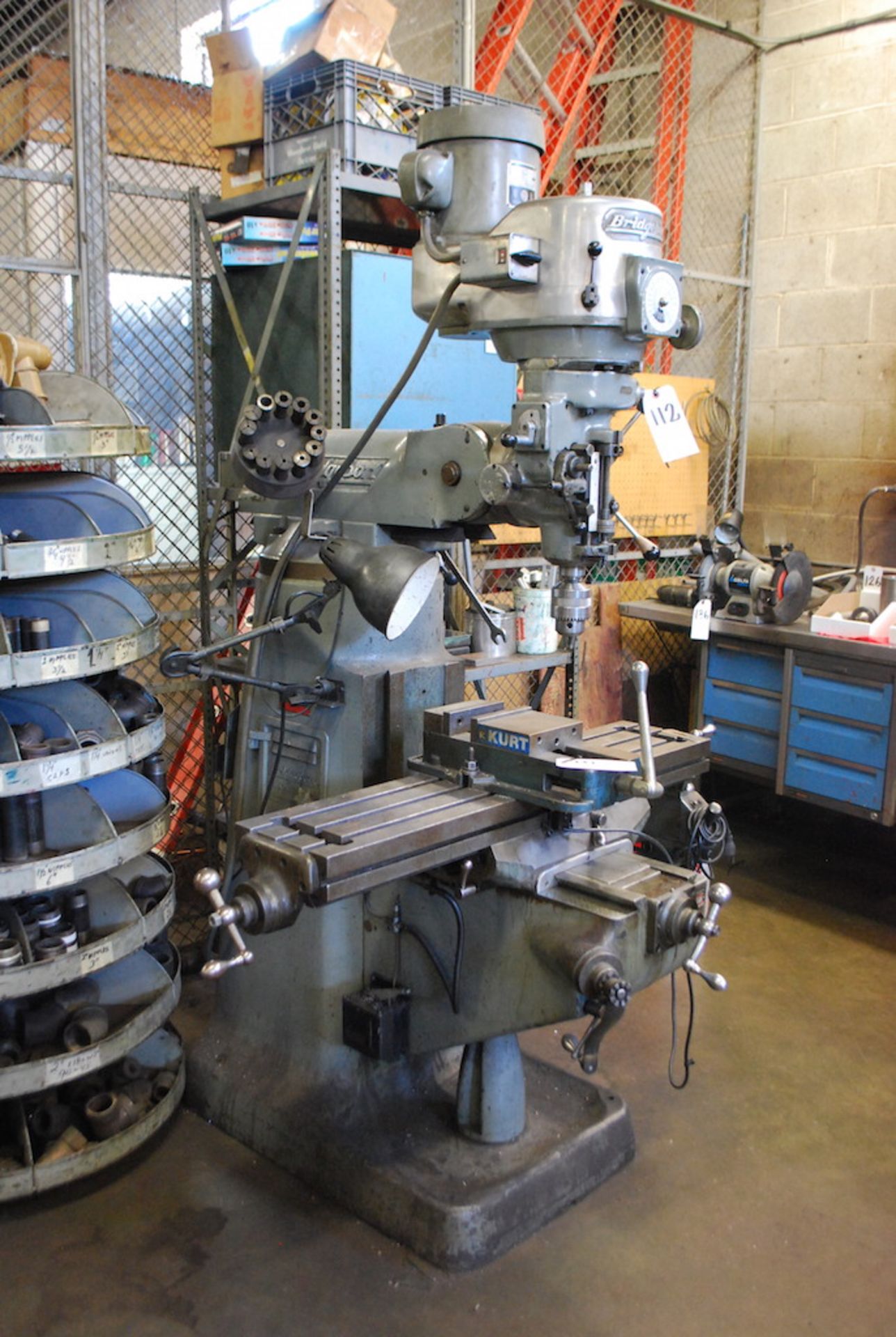 BRIDGEPORT 1-1/2" HP VARIABLE SPEED TURRET TYPE VERTICAL MILLING MACHINE: S/N 12/BR-113354; 9" X 42" - Image 2 of 4