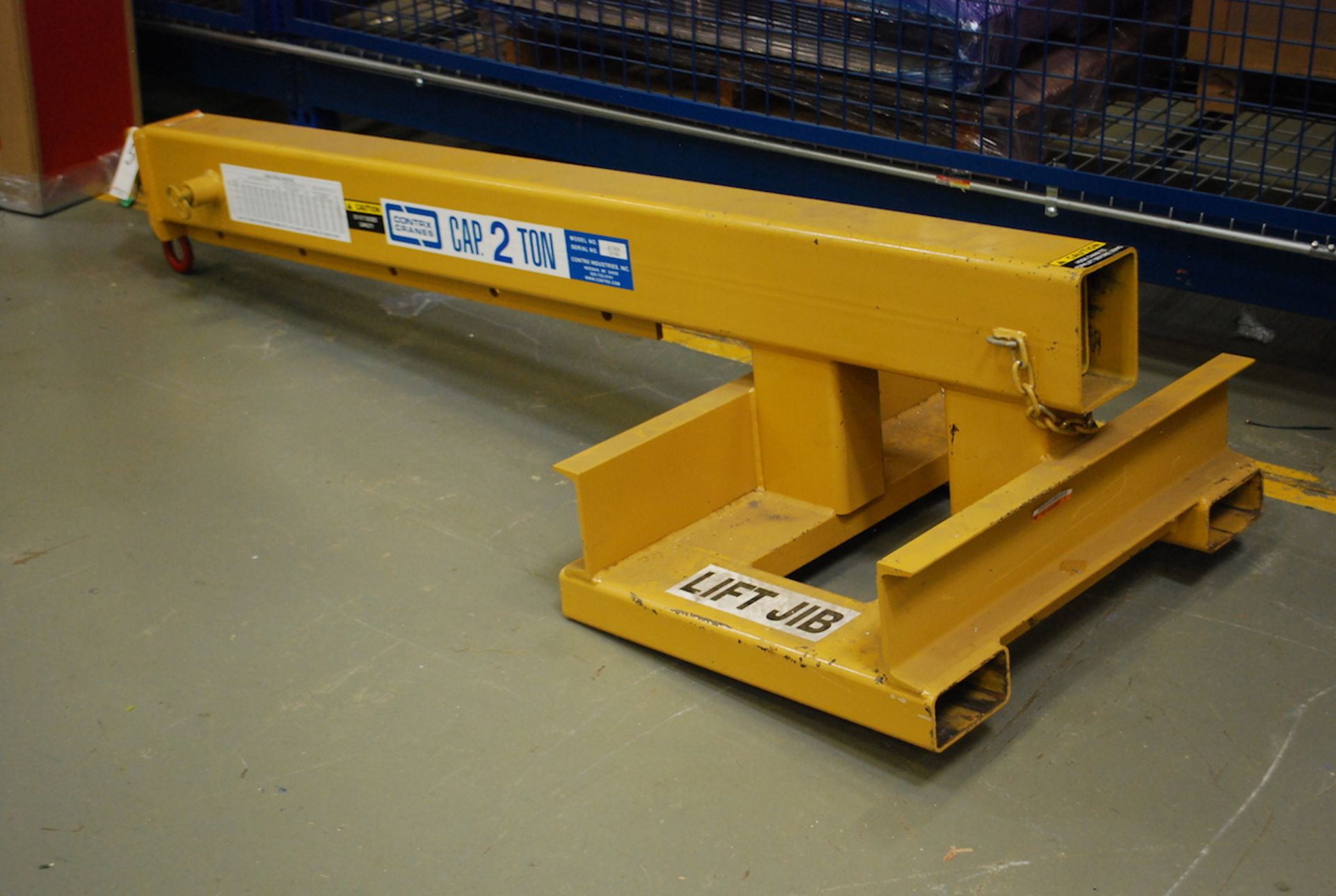 CONTRX CRANES 2-TON CAP. MODEL JLT424 ADJUSTABLE FORK LIFT BOOM: S/N 52160 - Image 2 of 3