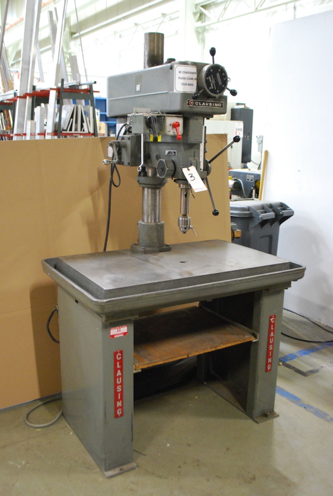 CLAUSING 20" MODEL 2286 SINGLE SPINDLE PRODUCTION DRILL: S/N 527731; W/1-1/2 HP-3/4 HP AC Motor: