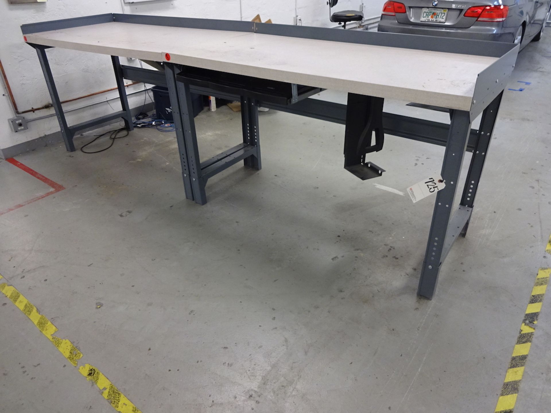 LOT: (2) 30" X 60" (APPROX.) STEEL WORK BENCHES; Wood Top