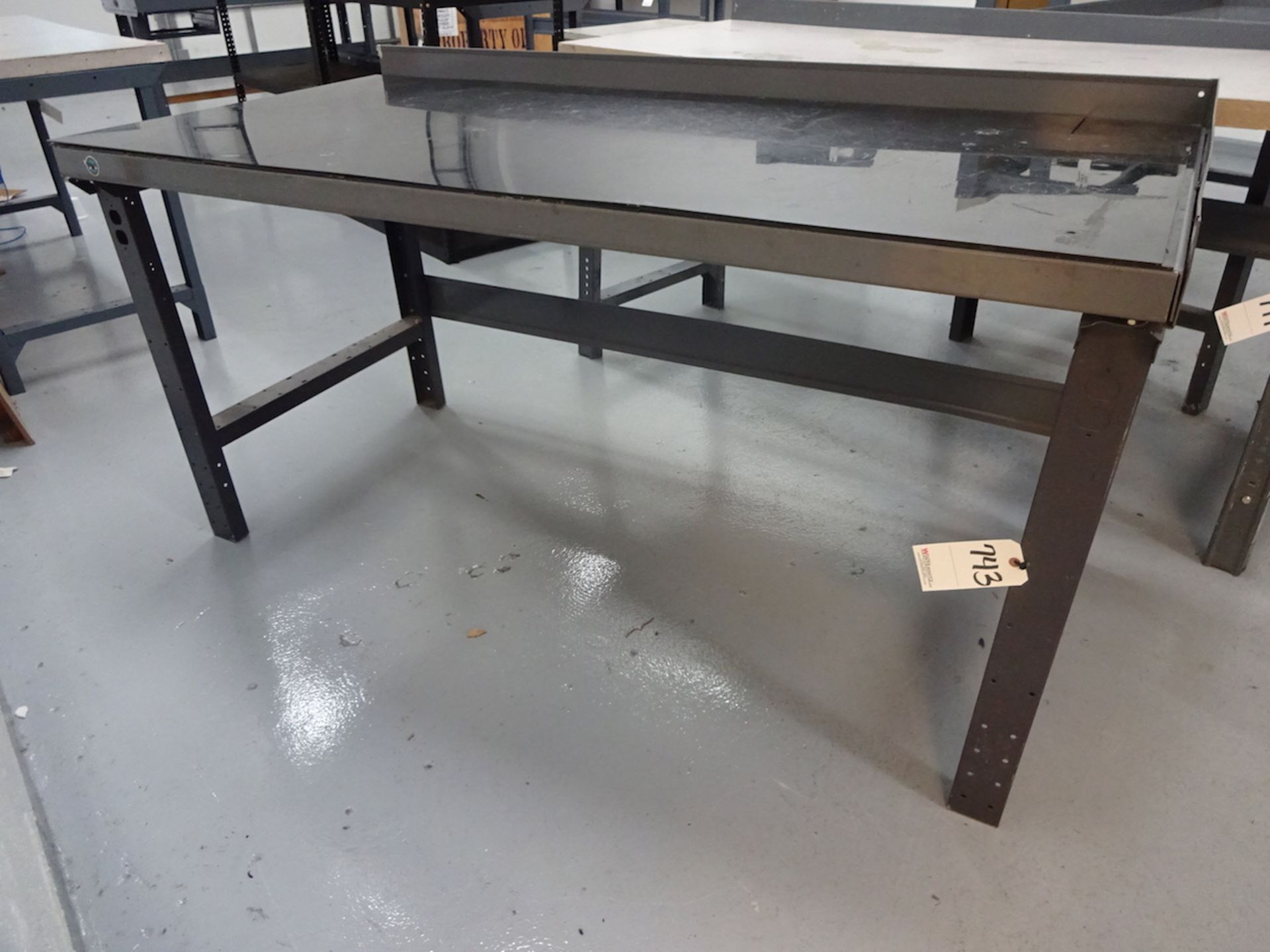 34" X 72" (APPROX.) STEEL WORK BENCH; Plastic Top Cover