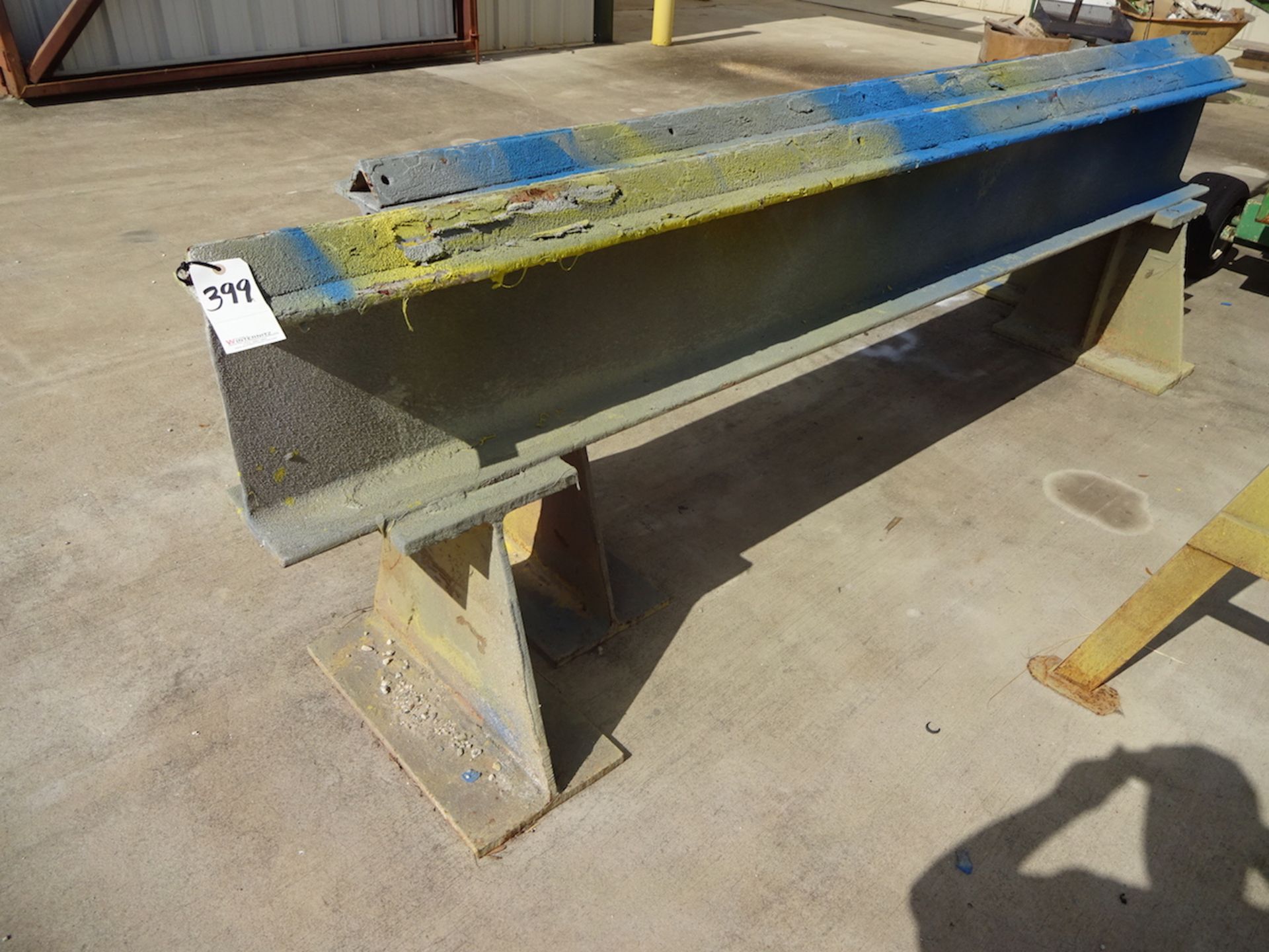 LOT: (2) HEAVY DUTY STEEL I BEAM STANDS; 10'4" L X 3'2" H (APPROX.)