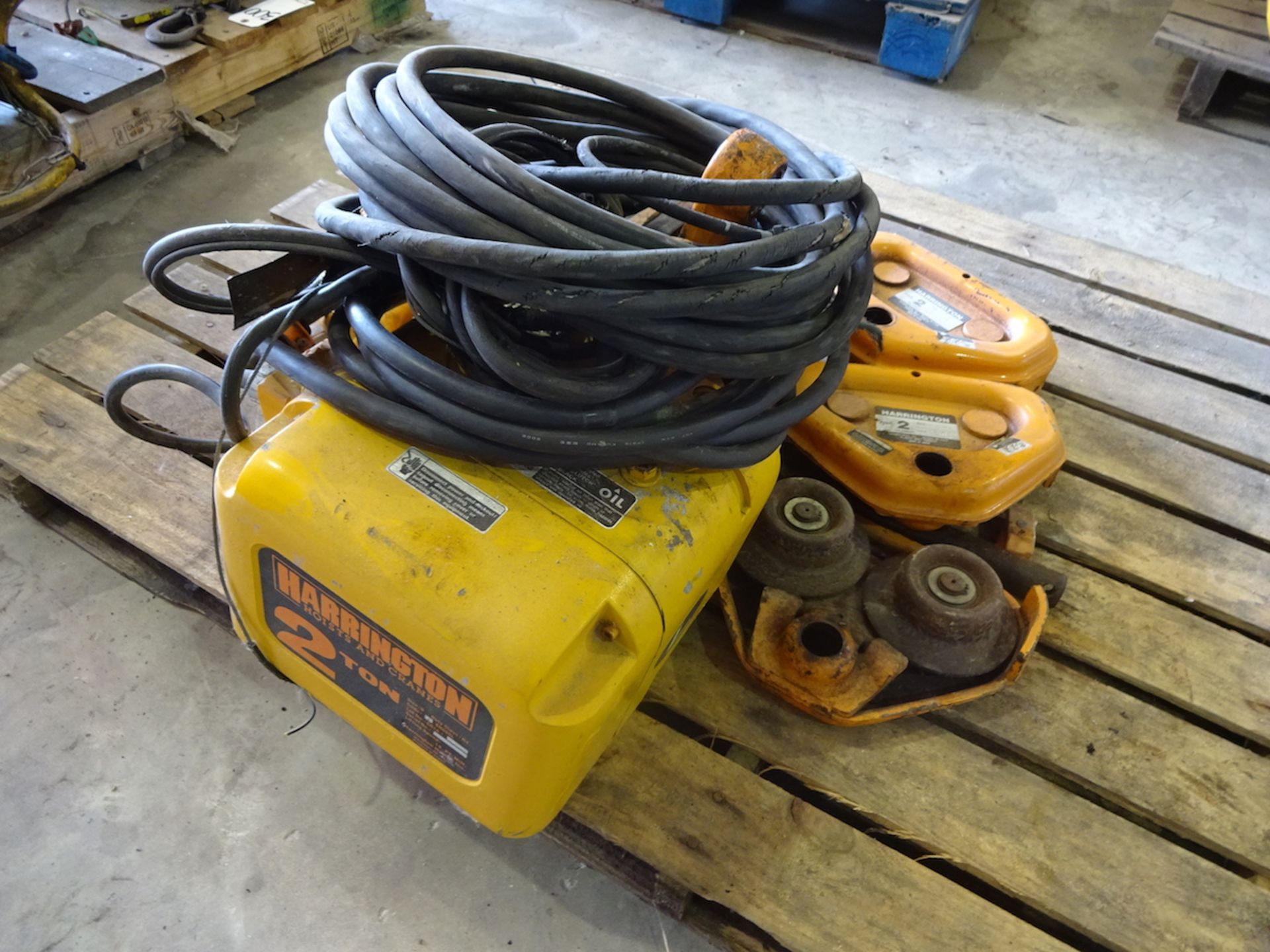 HARRINGTON 2-TON ELECTRIC HOIST: S/N 273730; 14 FPM; 3-Phase; 1.8 HP; Type IBBQ; Code N - Image 2 of 2