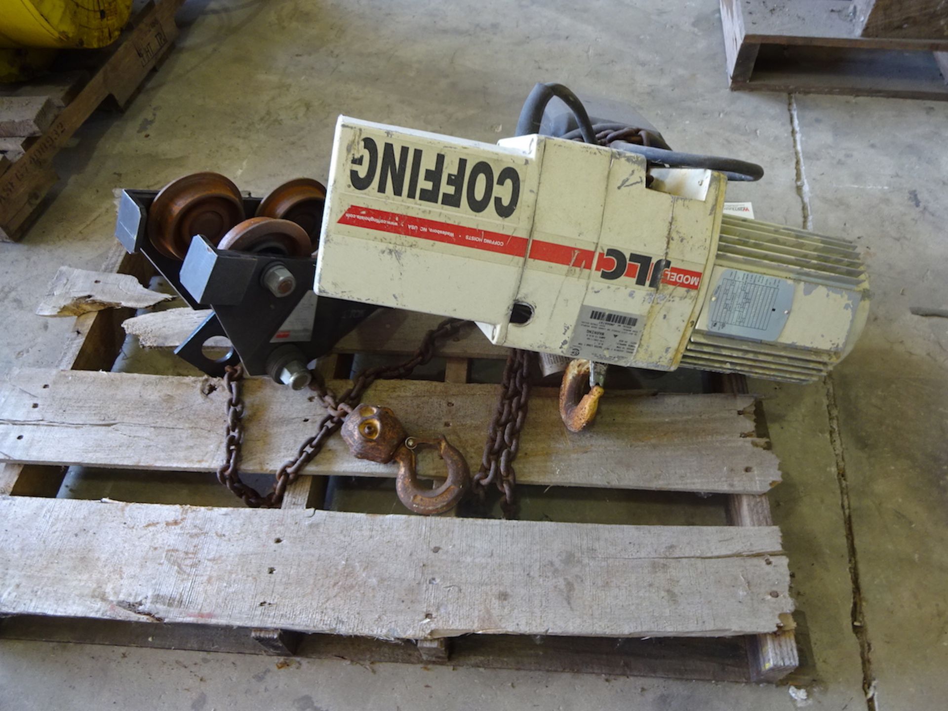 COFFING 1-TON MODEL JLC2016 ELECTRIC HOIST: S/N JM0687XT; 16 FPM; 1 HP - Image 2 of 2