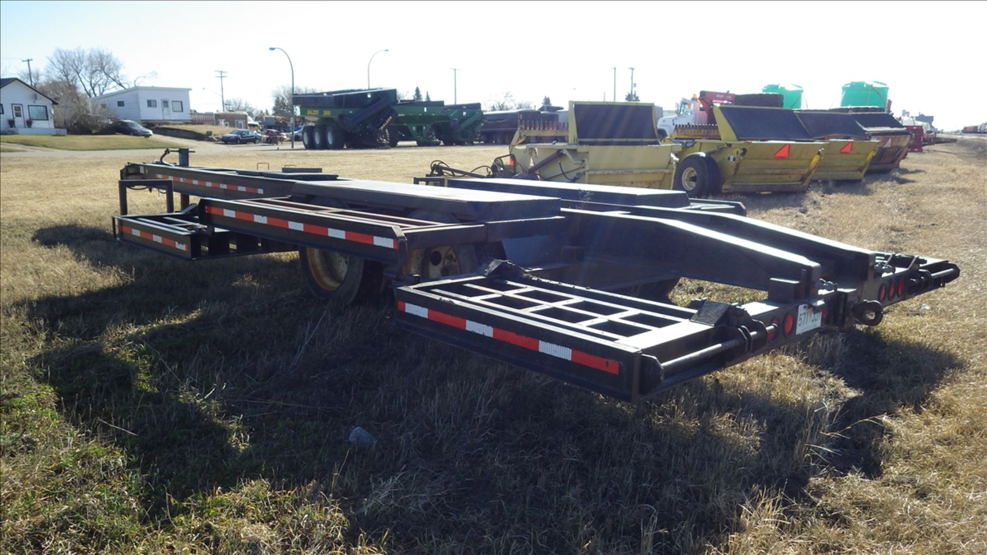 Trailtech Tandem Axle pintle hitch low boy sprayer transport trailer with pintle hitch at rear. Tire - Image 6 of 7