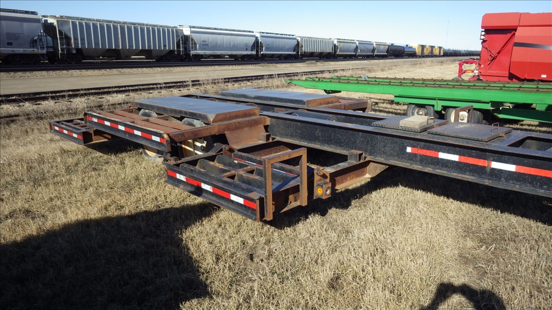 Trailtech Tandem Axle pintle hitch low boy sprayer transport trailer with pintle hitch at rear. Tire - Image 3 of 7