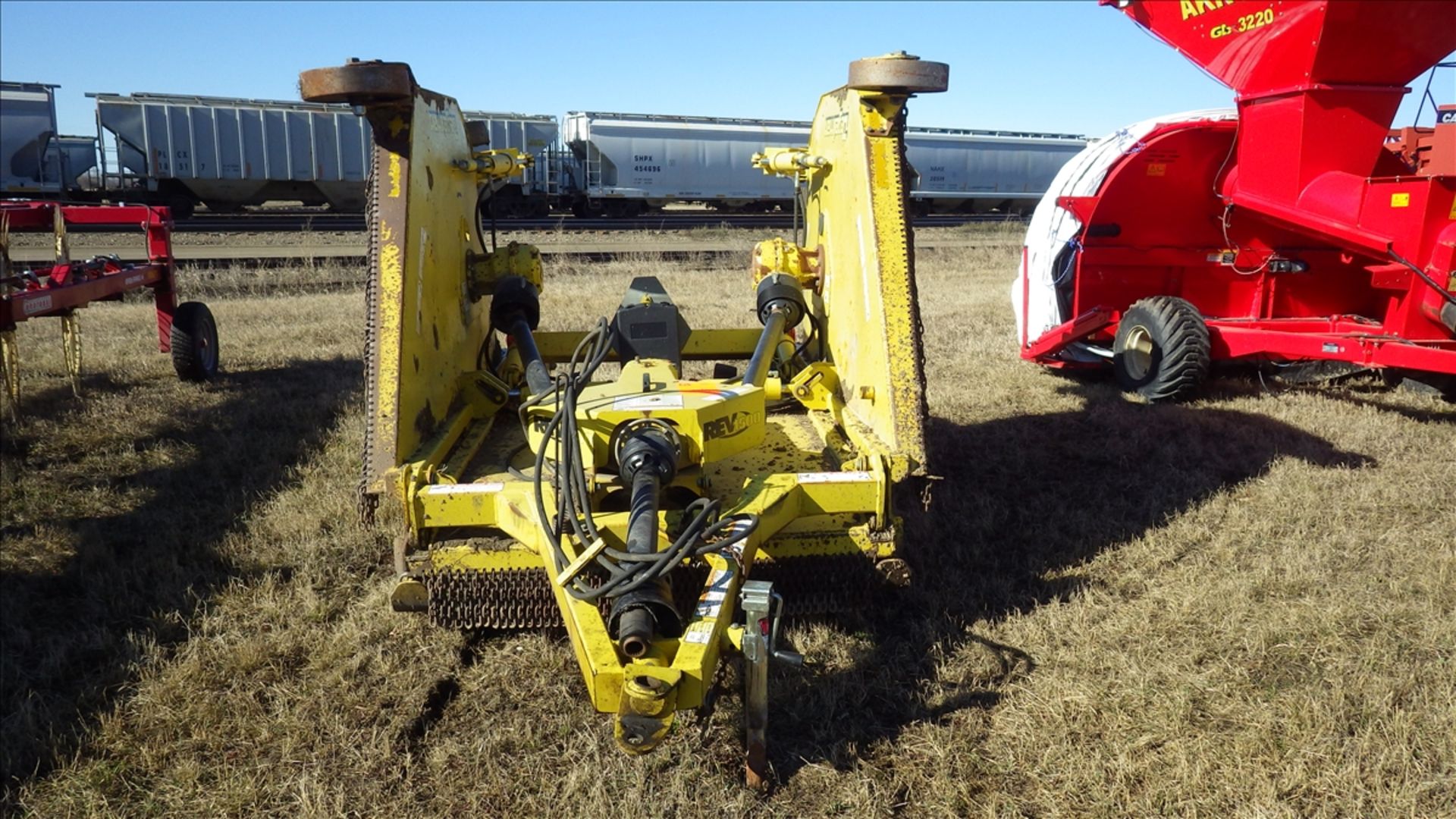 Degelman REV 1500 dual wing rotary mower approx width 15ft cutting width, PTO driven blades,