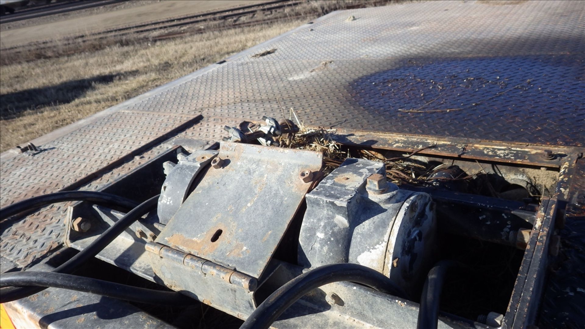 Hydraulic beaver tail drop deck equipment trailer with winch Approx 45ft overall length top is - Image 9 of 9