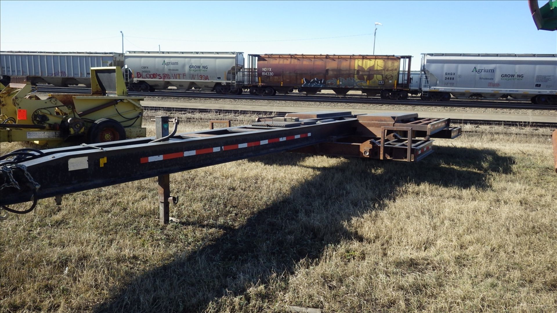 Trailtech Tandem Axle pintle hitch low boy sprayer transport trailer with pintle hitch at rear. Tire - Image 7 of 7