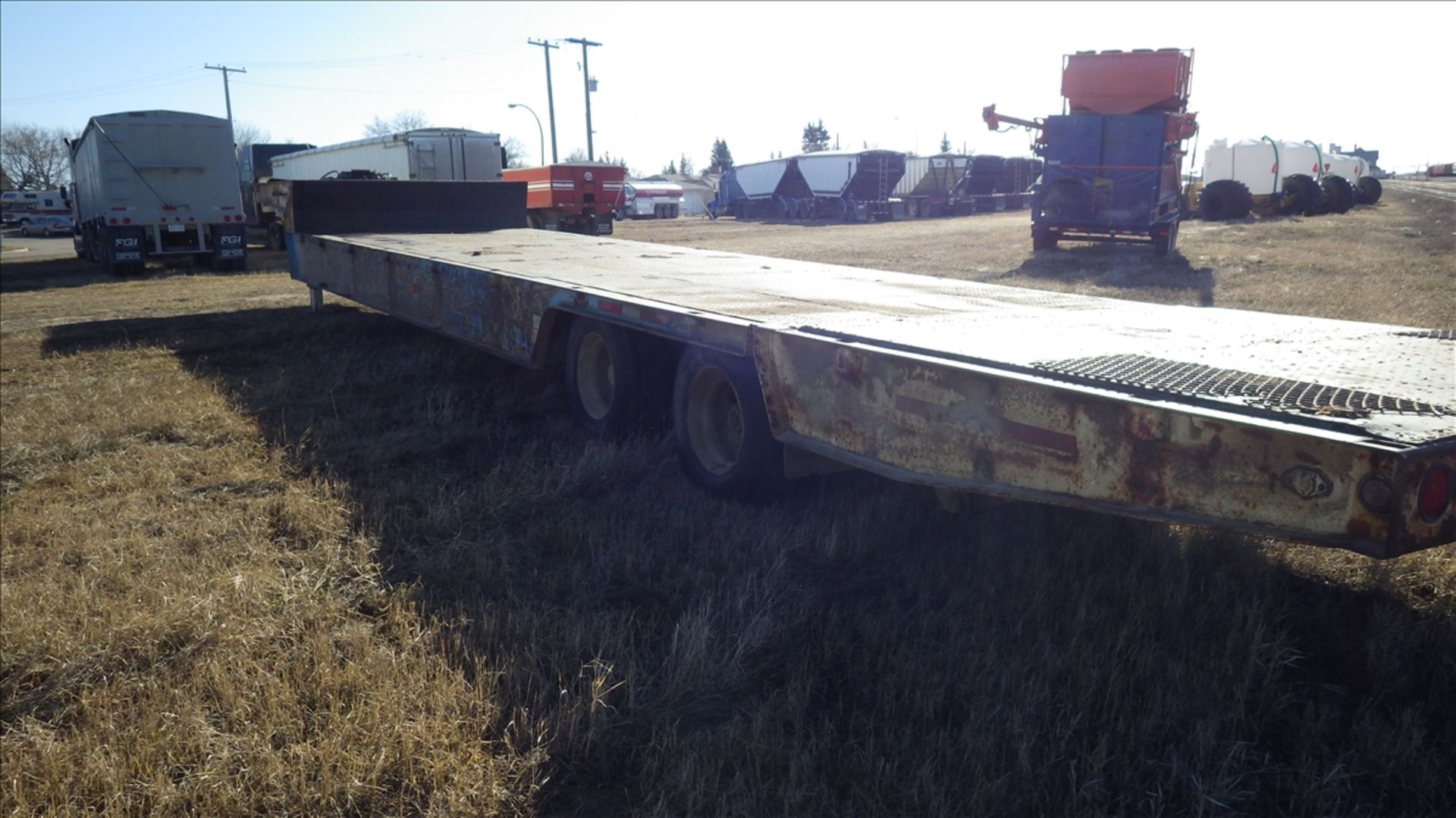 Hydraulic beaver tail drop deck equipment trailer with winch Approx 45ft overall length top is - Image 6 of 9