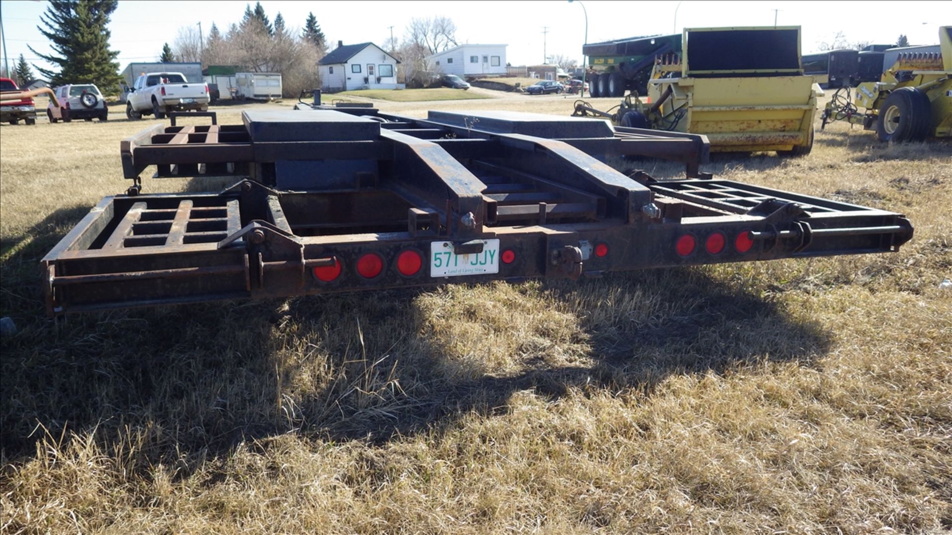 Trailtech Tandem Axle pintle hitch low boy sprayer transport trailer with pintle hitch at rear. Tire - Image 5 of 7