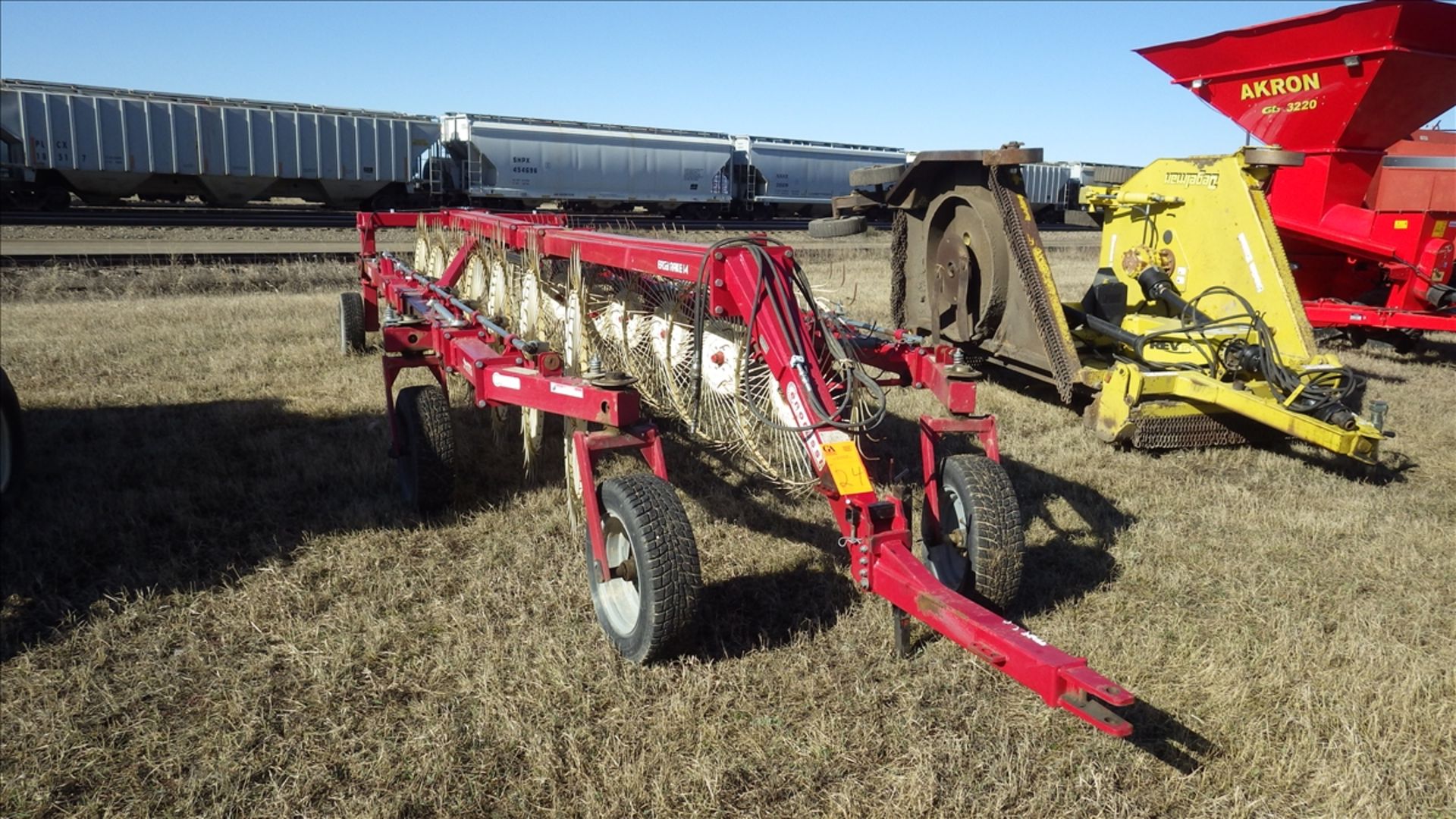 2012 Enorossi Easy Rake I4 hay rake Vin# 108416 approx 30ft length for each of the two wings. Unit