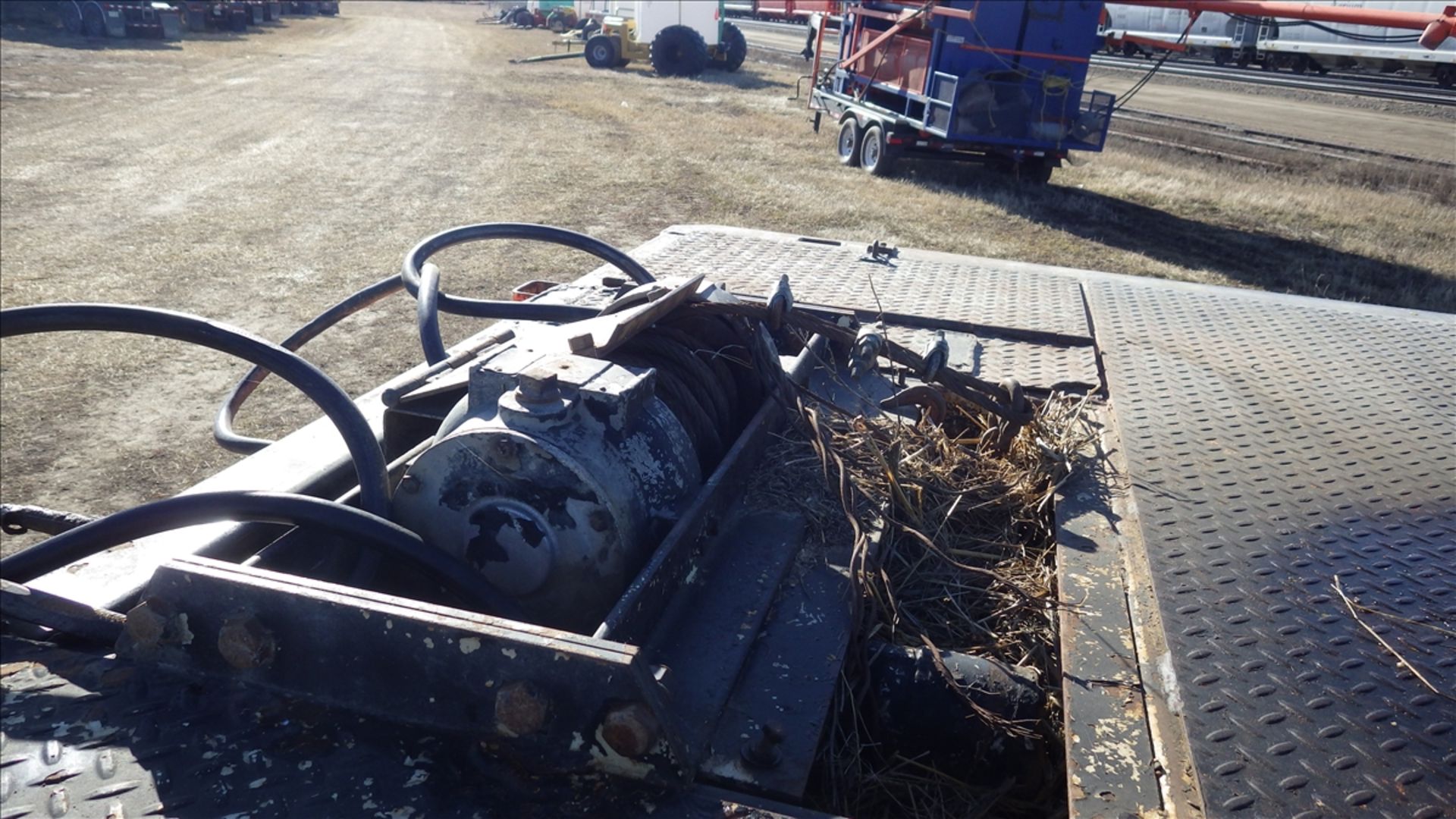 Hydraulic beaver tail drop deck equipment trailer with winch Approx 45ft overall length top is - Image 8 of 9