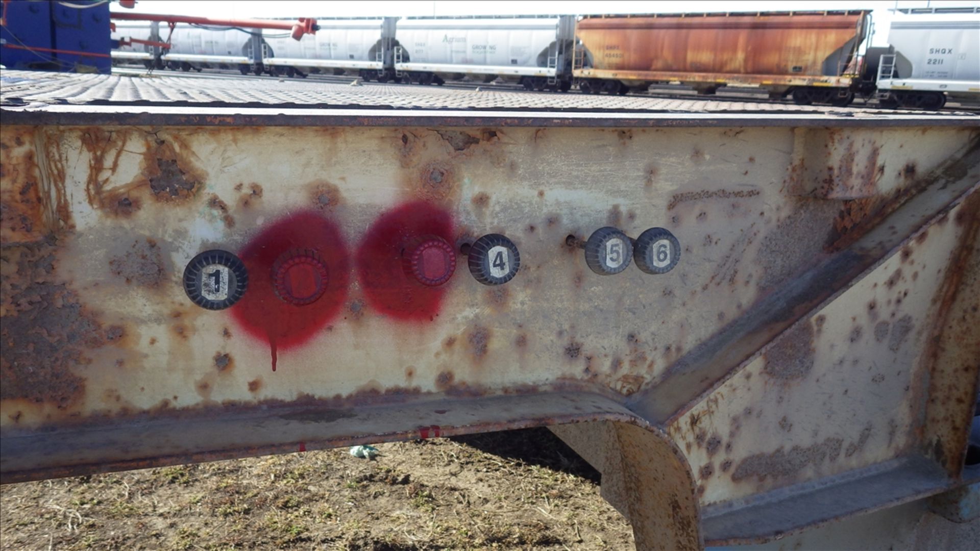 Hydraulic beaver tail drop deck equipment trailer with winch Approx 45ft overall length top is - Image 7 of 9