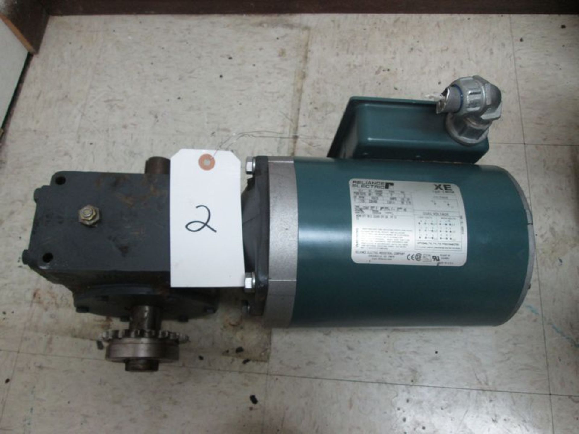 RELIANCE ELECTRIC ELT 1HP, SIDE MOUNT CHAIN DRIVE MOTOR