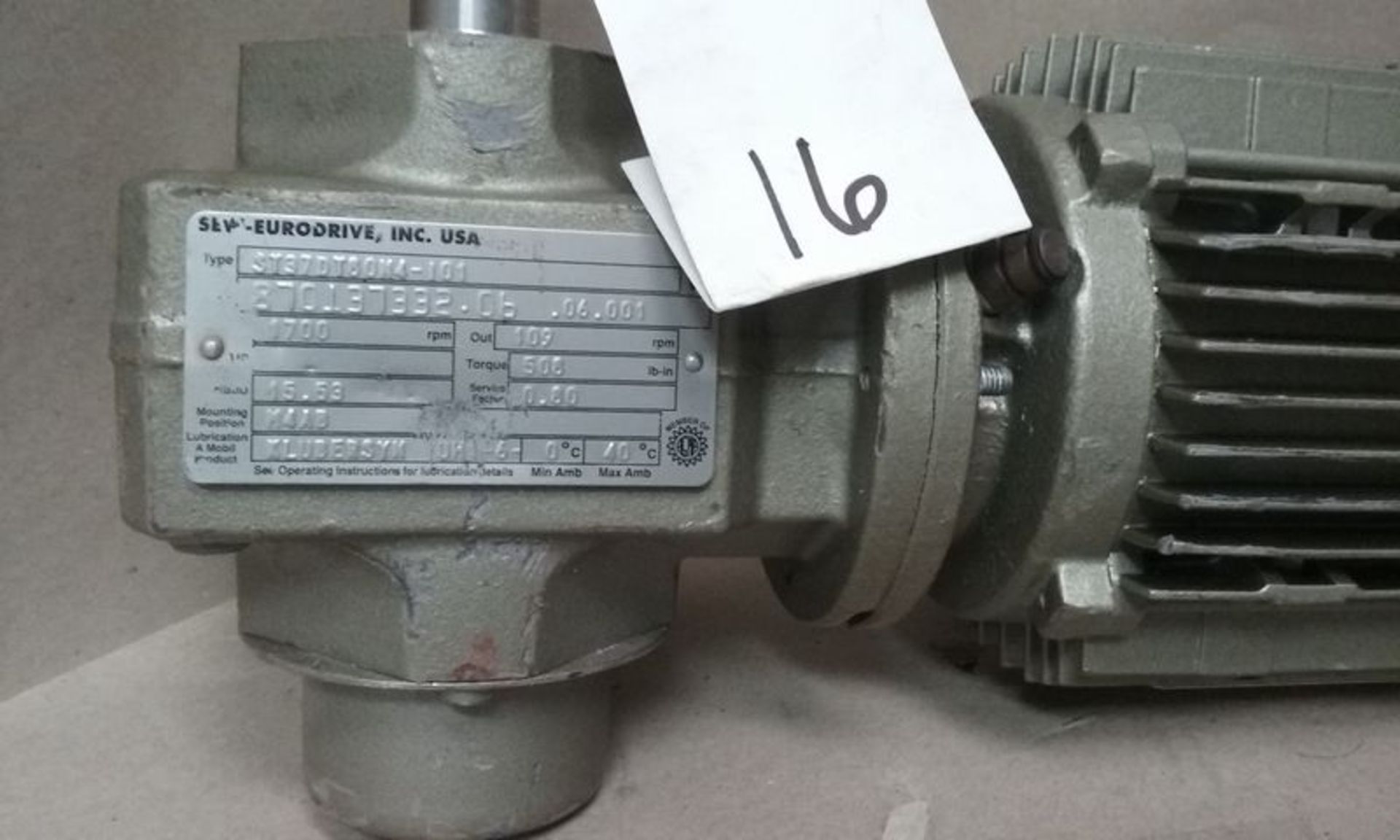 SEW EURODRIVE 1 HP RIGHT ANGLE GEAR DRIVE - Image 4 of 6