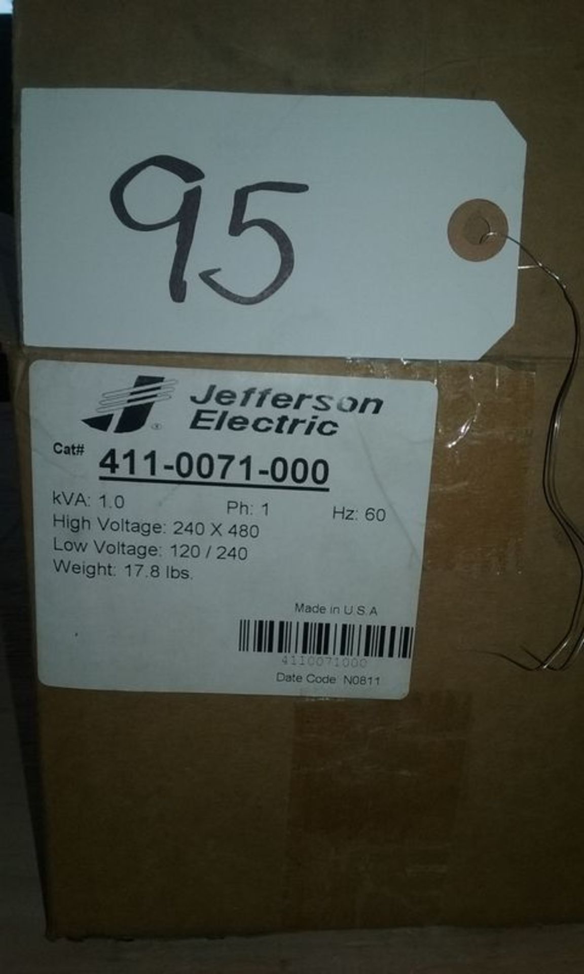 JEFFERSON ELECTRIC OUTDOOR TRANSFORMER 411-0071-000 - Image 2 of 4