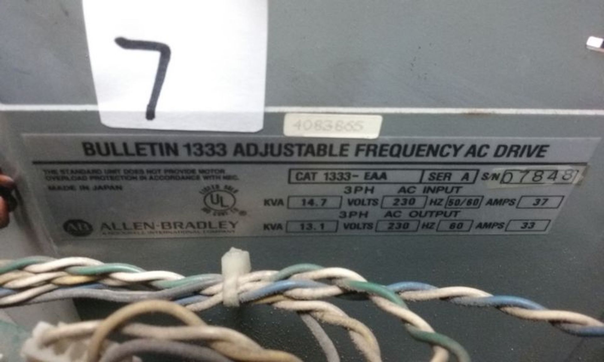ALLEN BRADLEY ADJUSTABLE FREQUENCY DRIVES #1333 (QTY 2) - Image 4 of 4