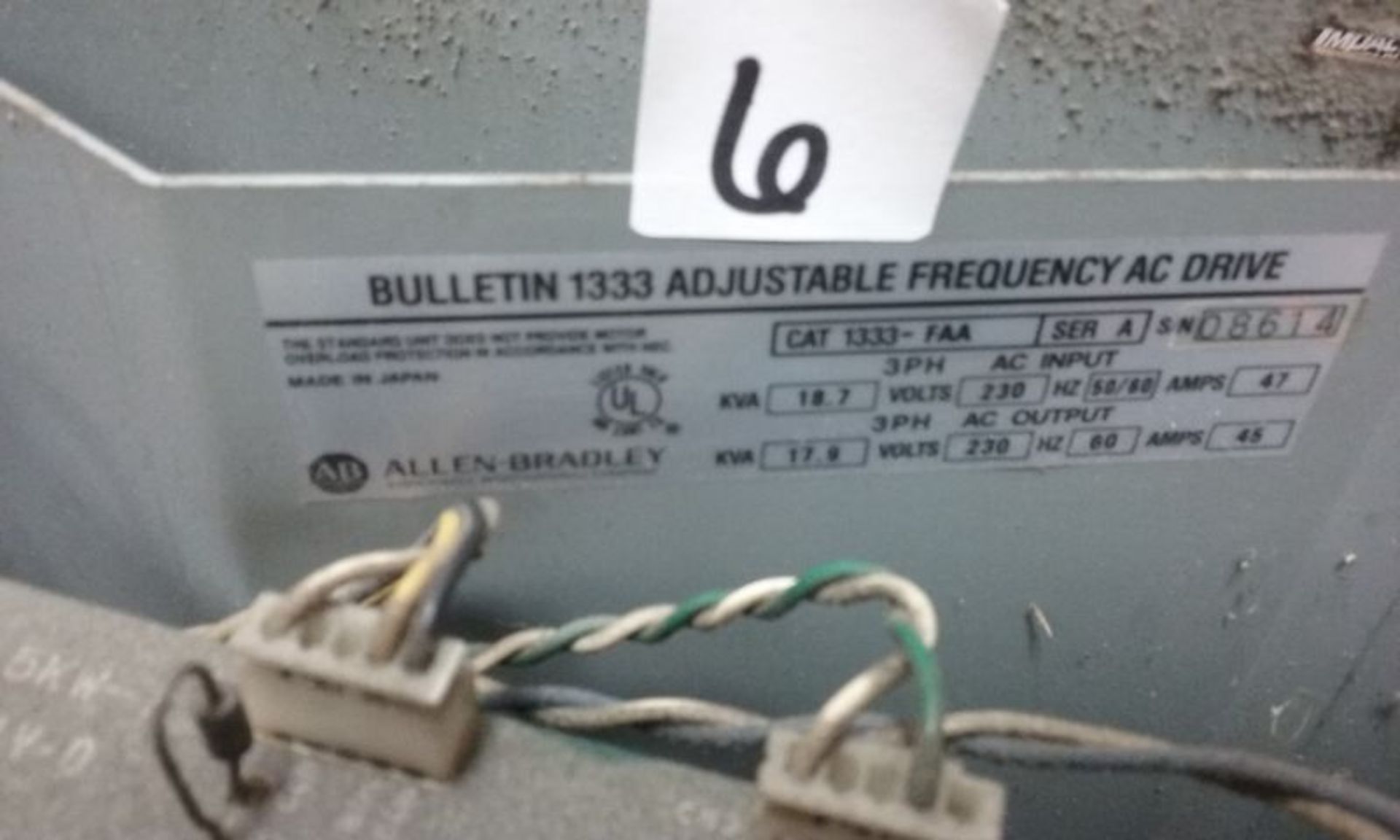 ALLEN BRADLEY ADJUSTABLE FREQUENCY AC DRIVE, 3 PHASE #1333 (QTY 3) - Image 4 of 6